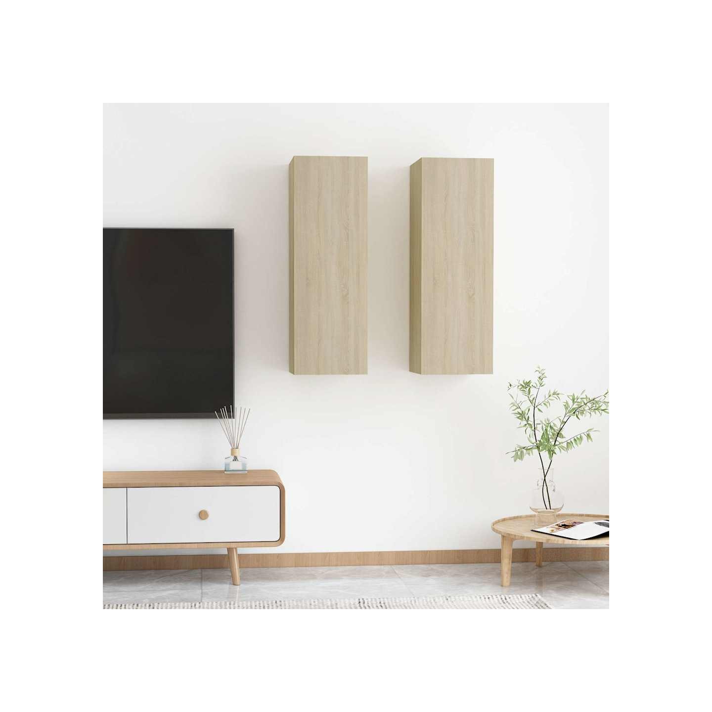 Meubles TV 2 pcs Chêne sonoma 30,5x30x90 cm Bois d’ingénierie
