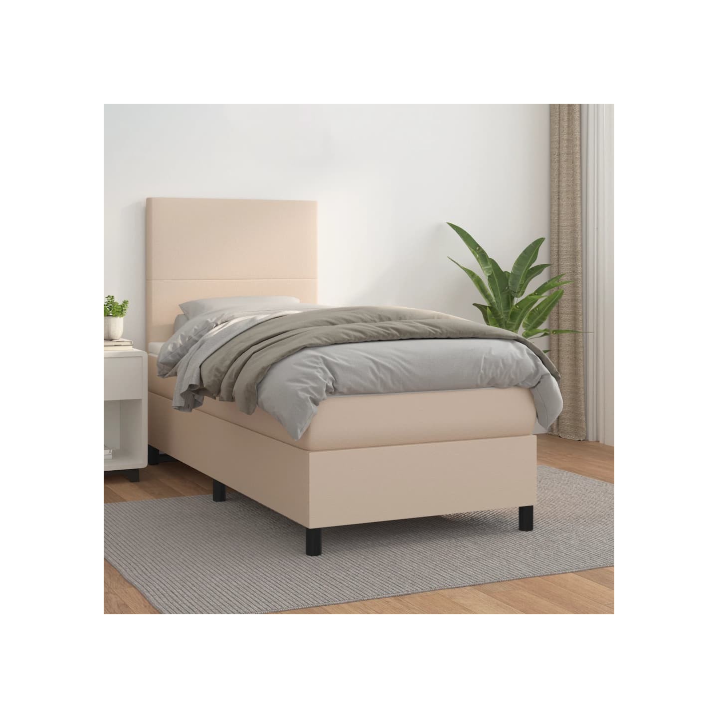 Sommier à lattes de lit avec matelas Cappuccino 80x200 cm