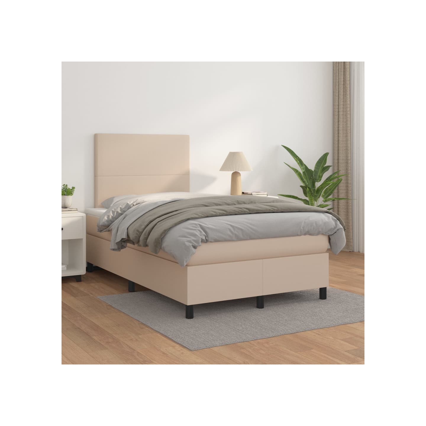 Sommier à lattes de lit avec matelas Cappuccino 120x200 cm
