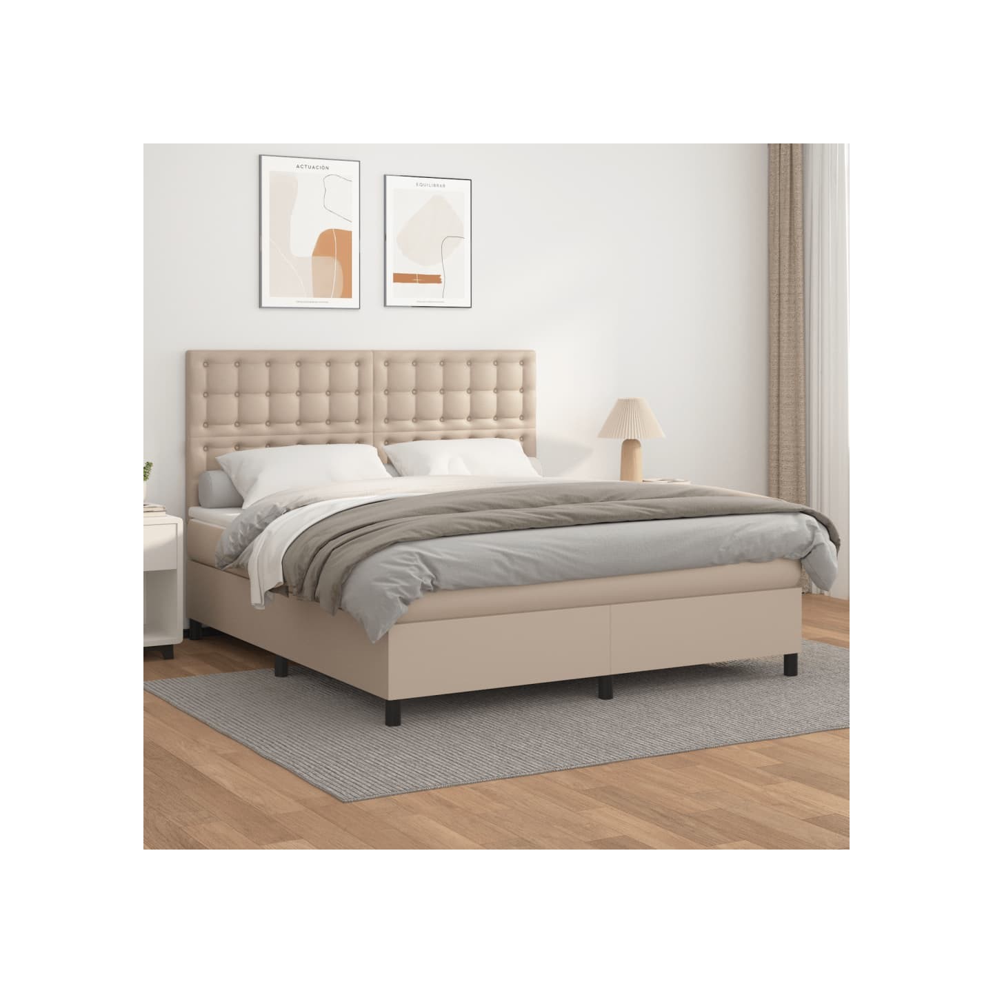 Sommier à lattes de lit avec matelas Cappuccino 180x200 cm