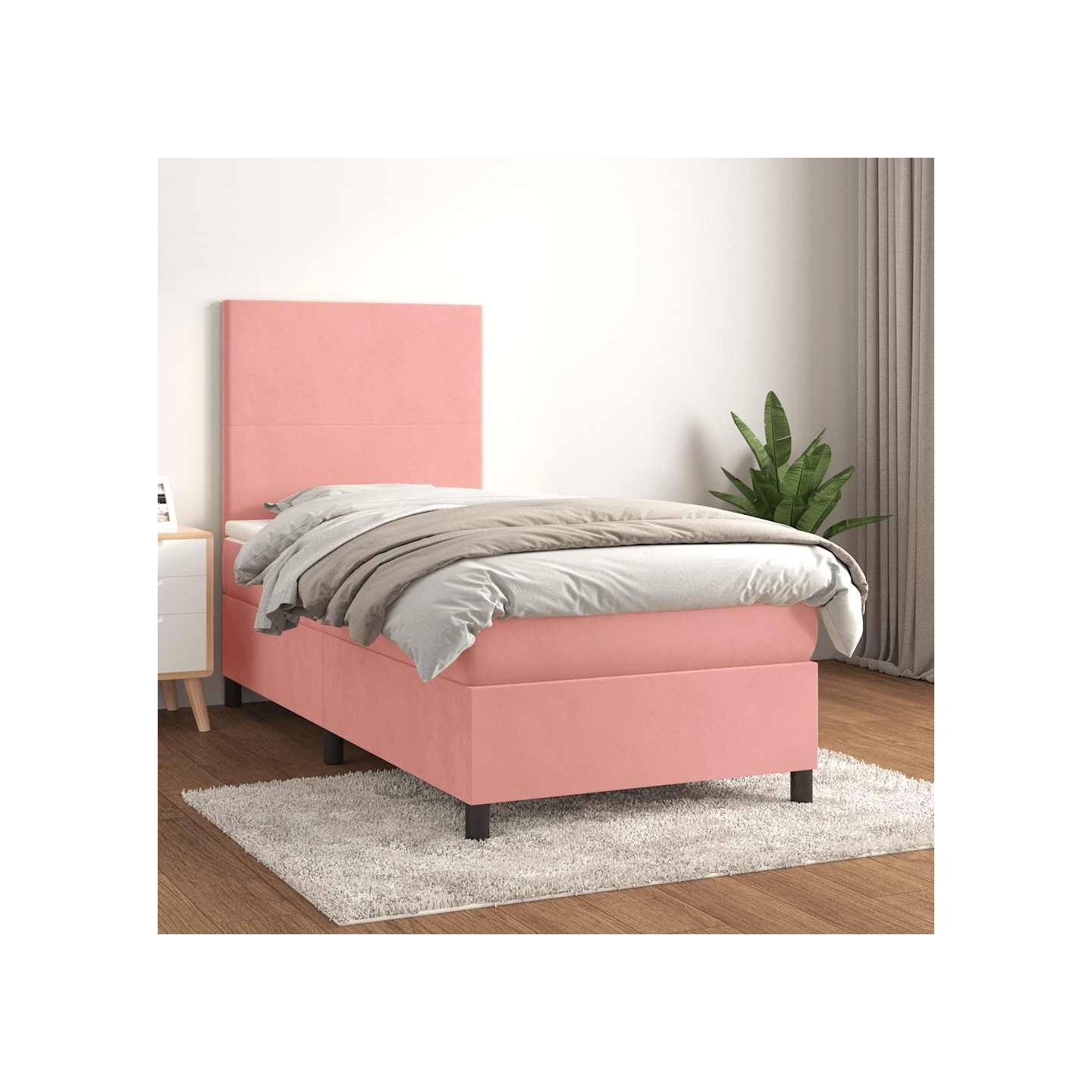 Sommier à lattes de lit et matelas Rose 80x200 cm Velours
