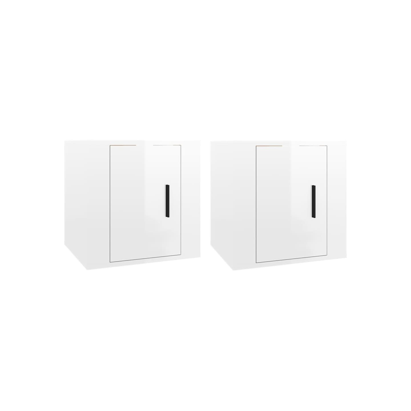 Meubles TV muraux 2 pcs Blanc brillant 40x34,5x40 cm