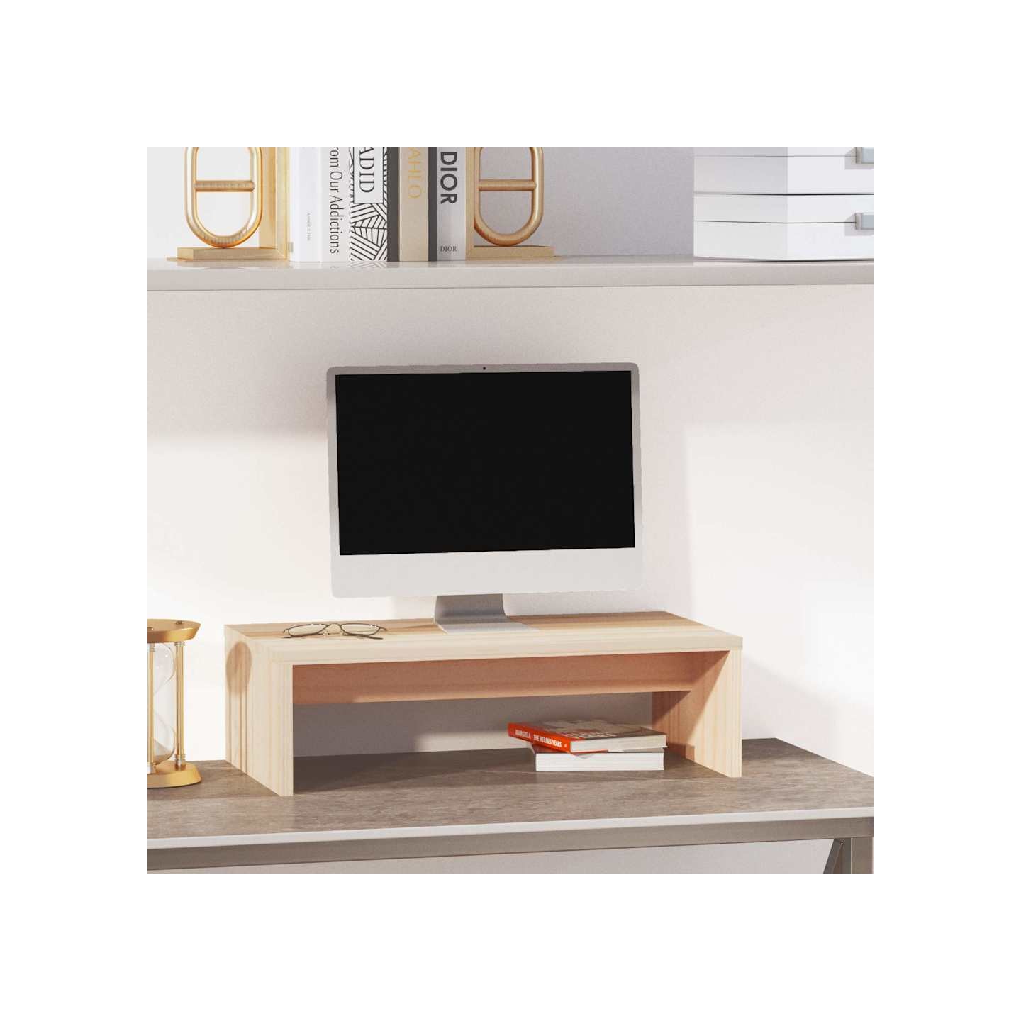 Support de moniteur 50x27x15 cm Bois de pin solide