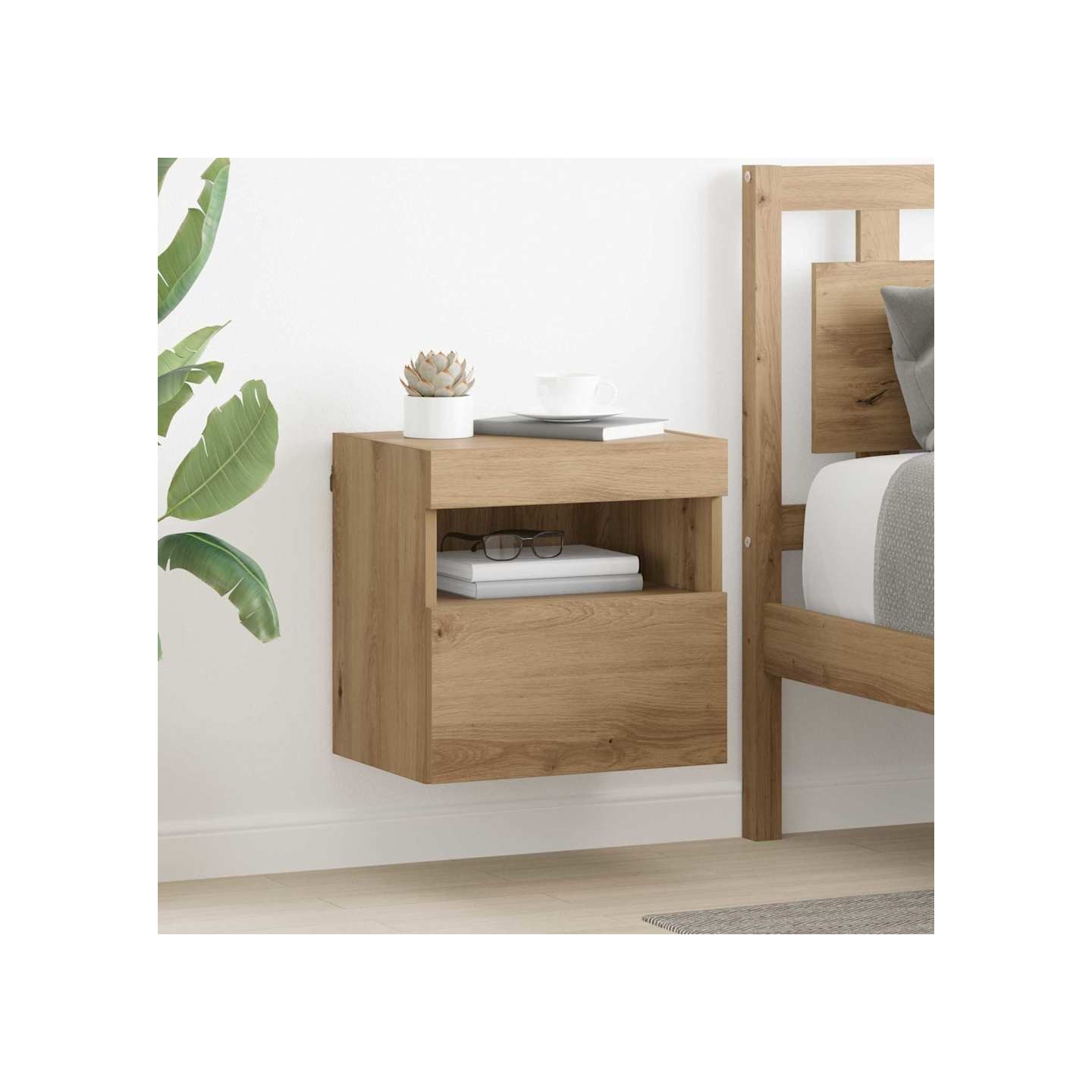 Meubles TV muraux 2 pc Chêne artisanal Bois d'ingénierie