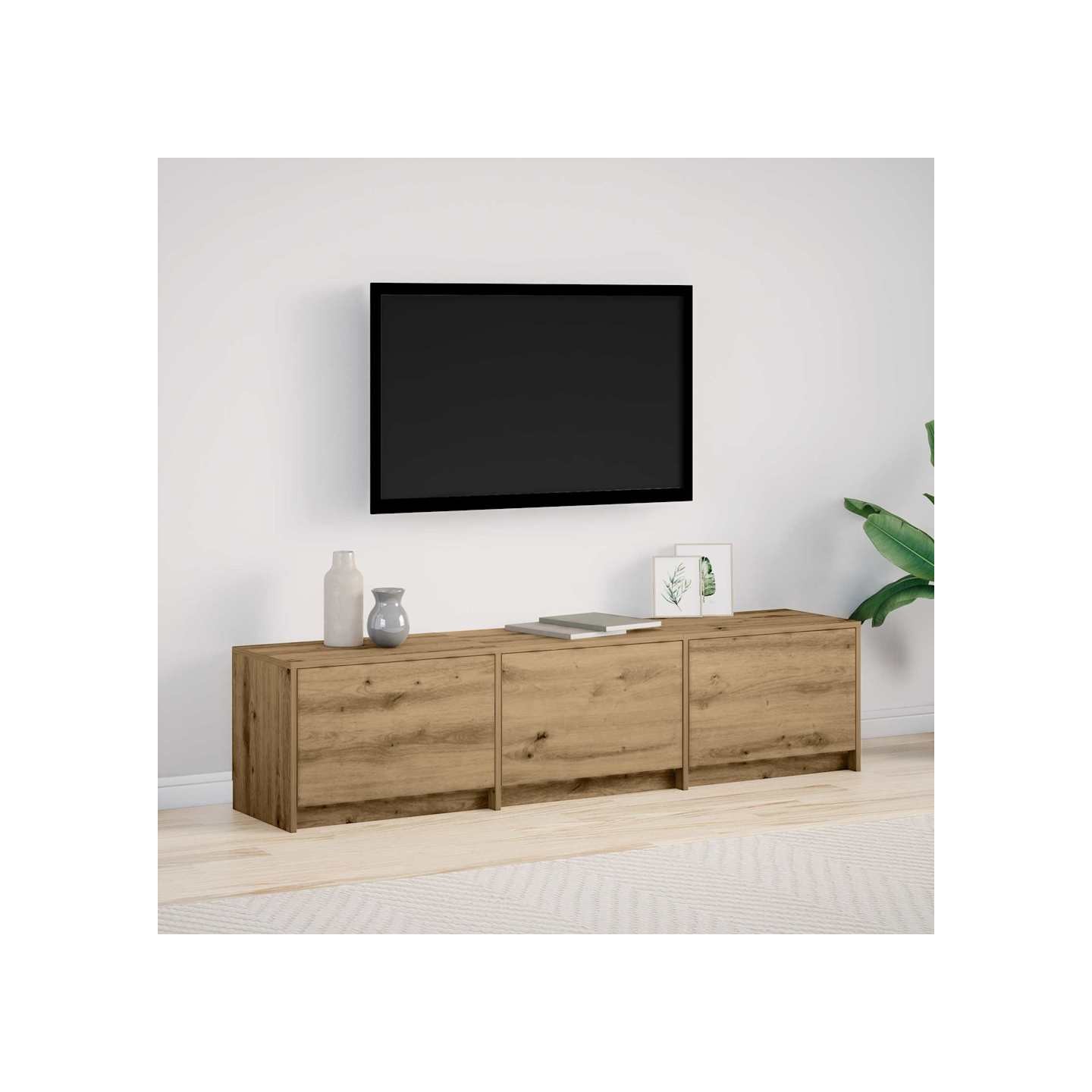 TV Cabinet with LED 165 x 34 x 40 cm Chêne artisanal