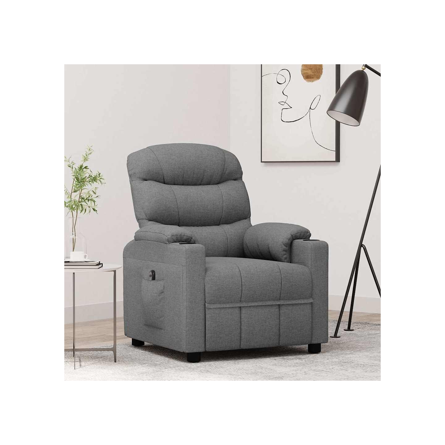 Fauteuil inclinable électrique Gris clair Tissu