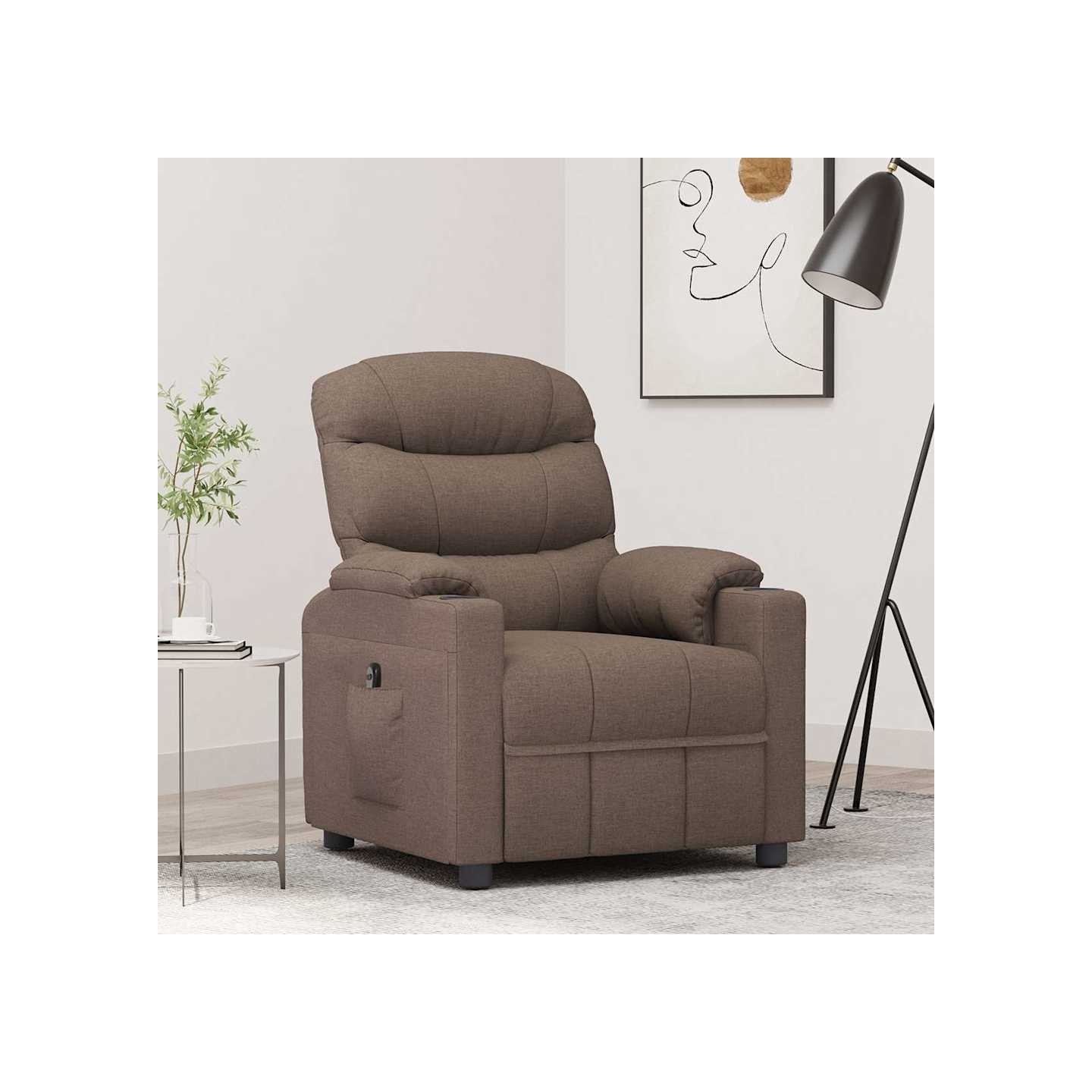 Fauteuil inclinable électrique Taupe Tissu