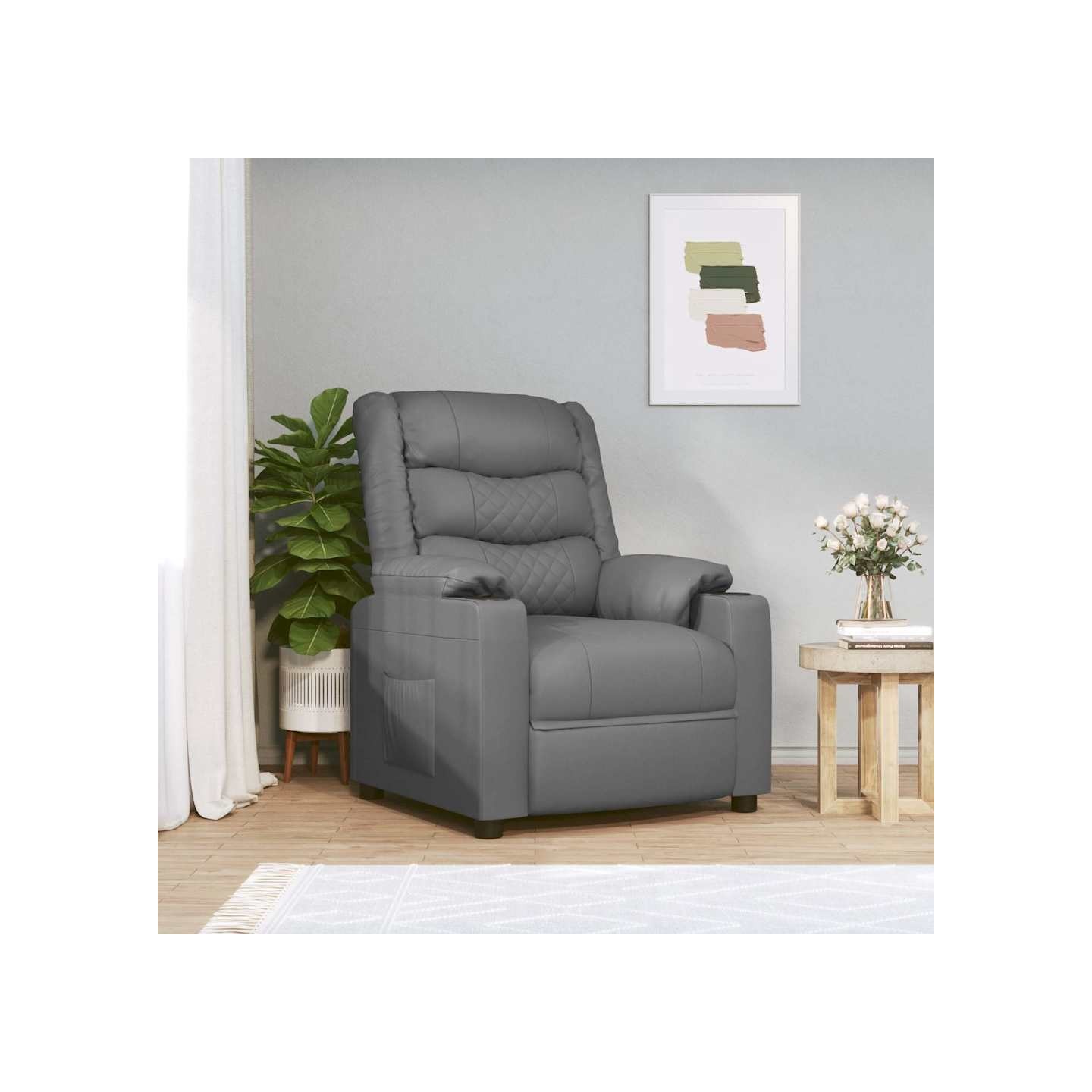 Fauteuil inclinable électrique Gris Similicuir