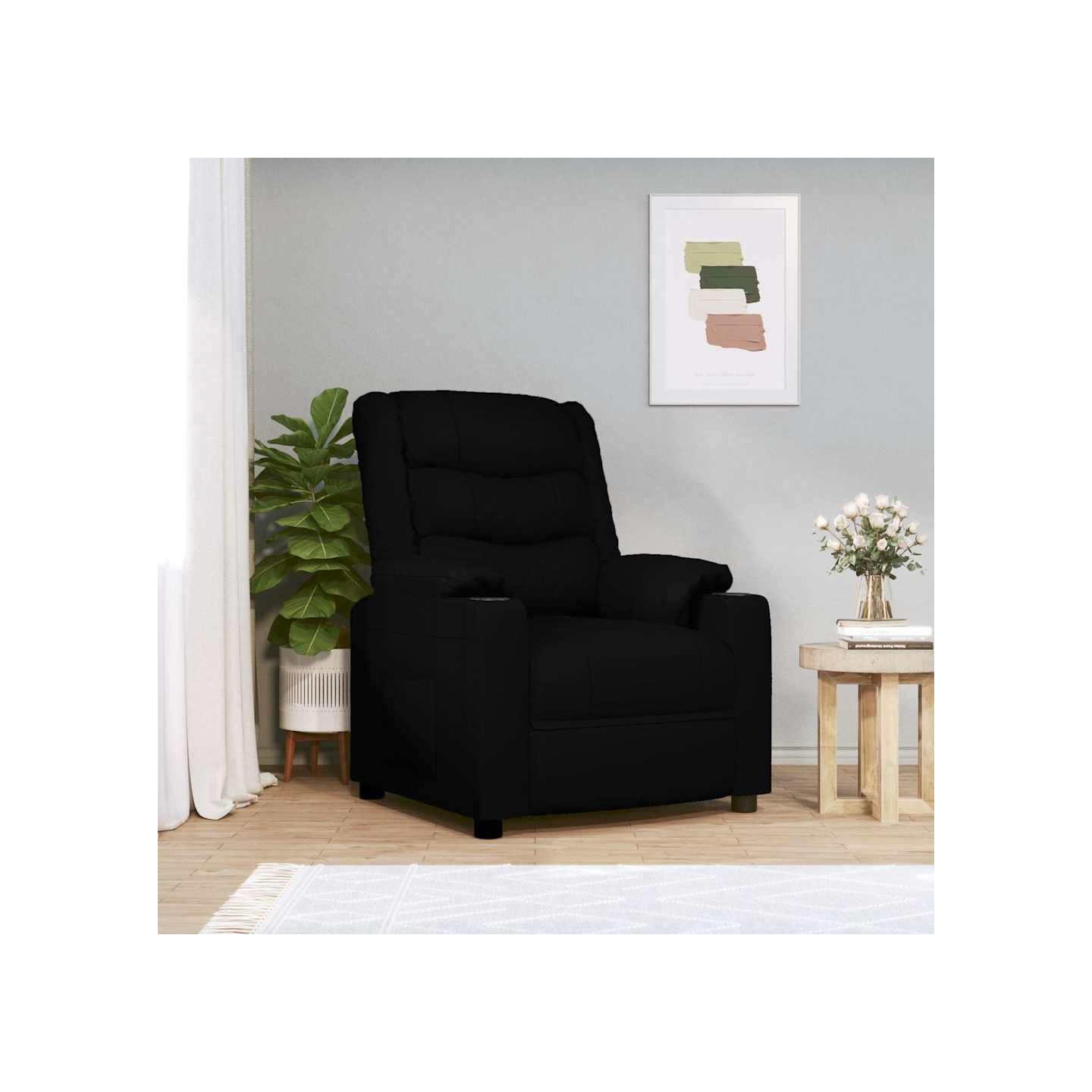Fauteuil électrique de massage Noir Similicuir