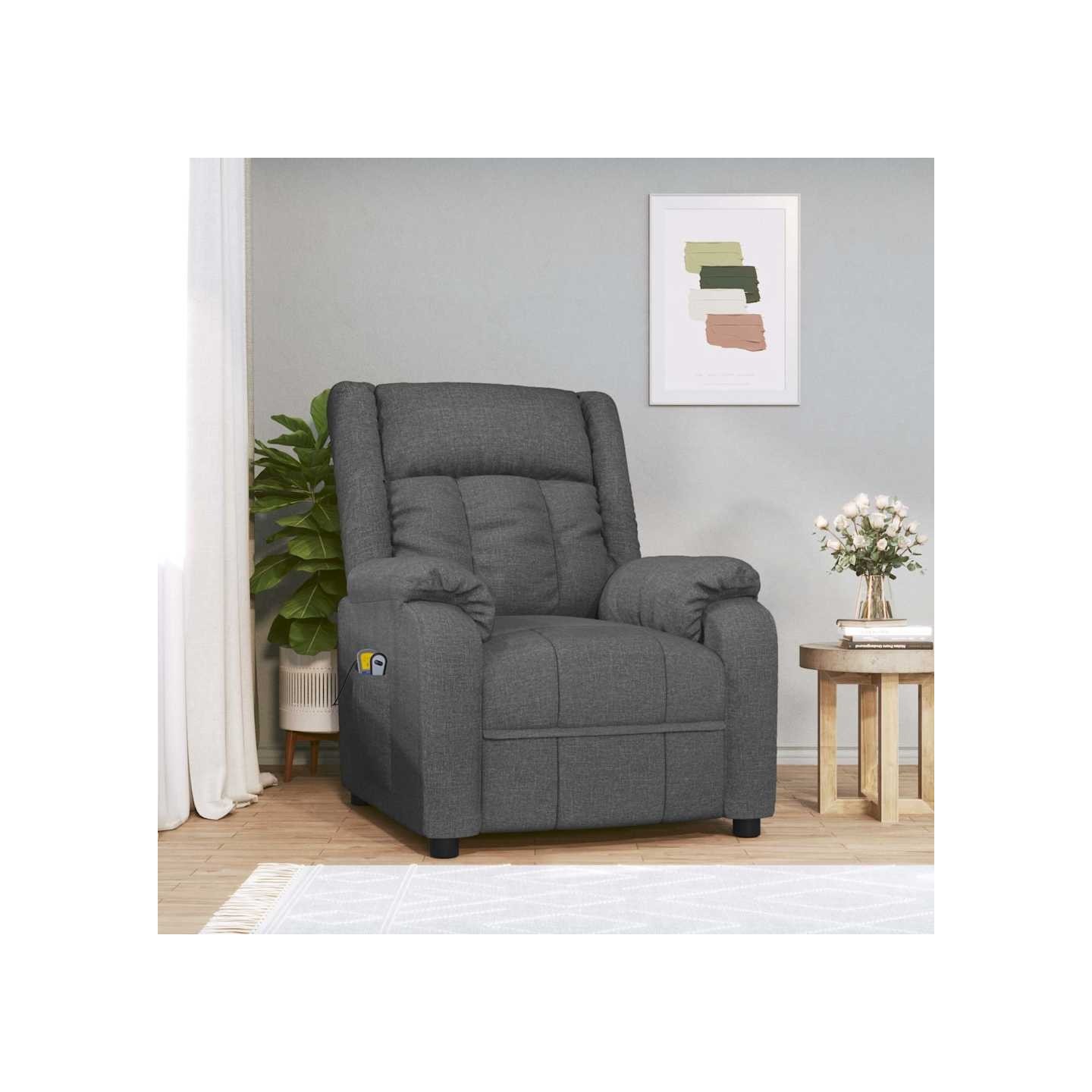 Fauteuil électrique de massage Gris foncé Tissu