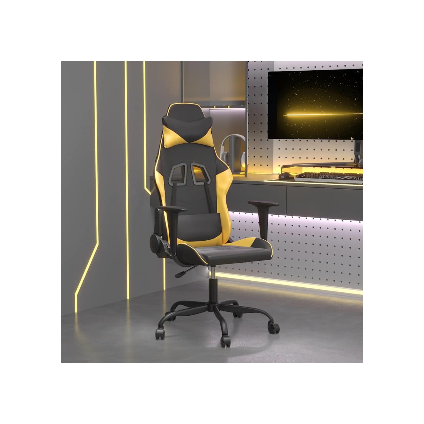 Chaise de jeu Noir et doré Similicuir