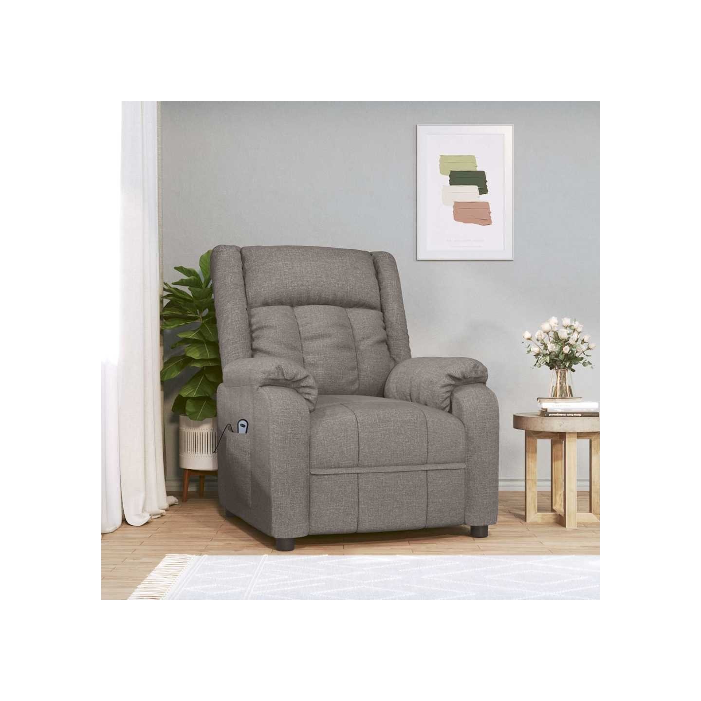 Fauteuil inclinable électrique Taupe Tissu