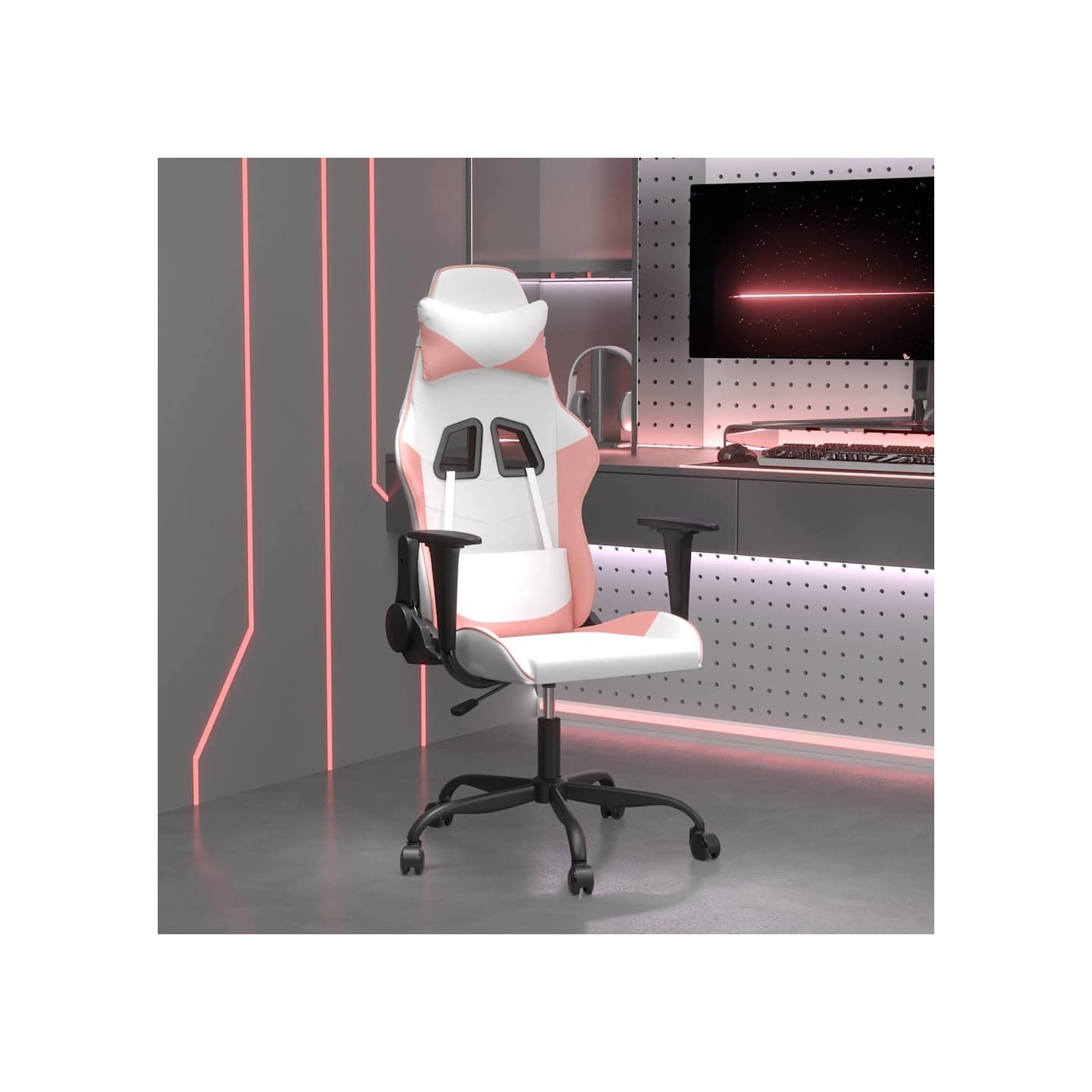Chaise de jeu Blanc et rose Similicuir
