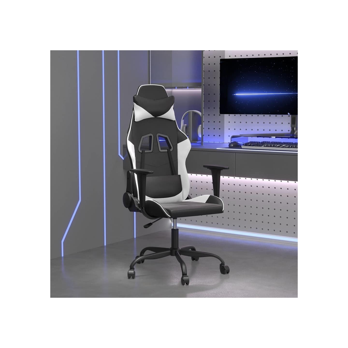 Chaise de jeu Noir et blanc Similicuir