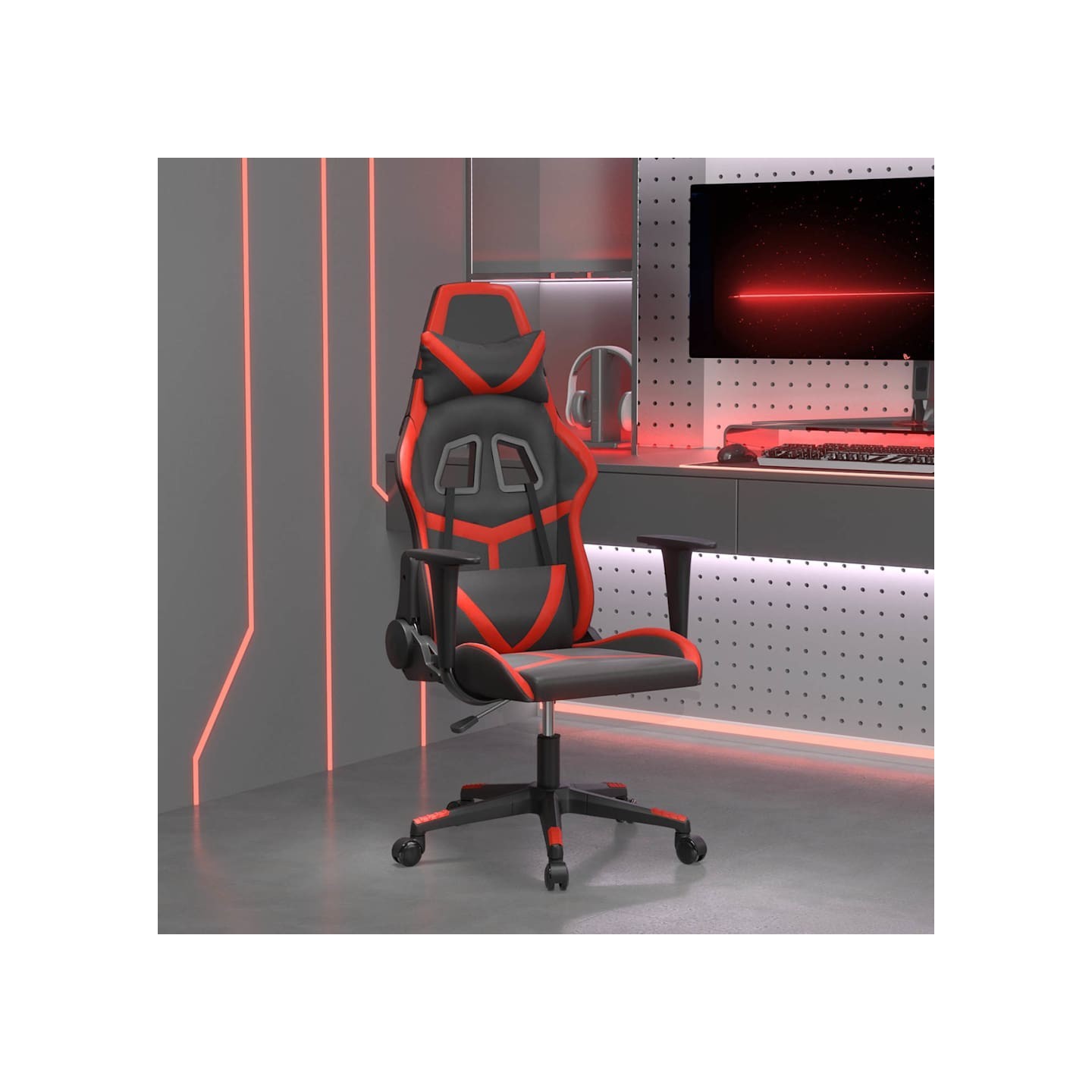 Chaise de jeu Noir et rouge Similicuir