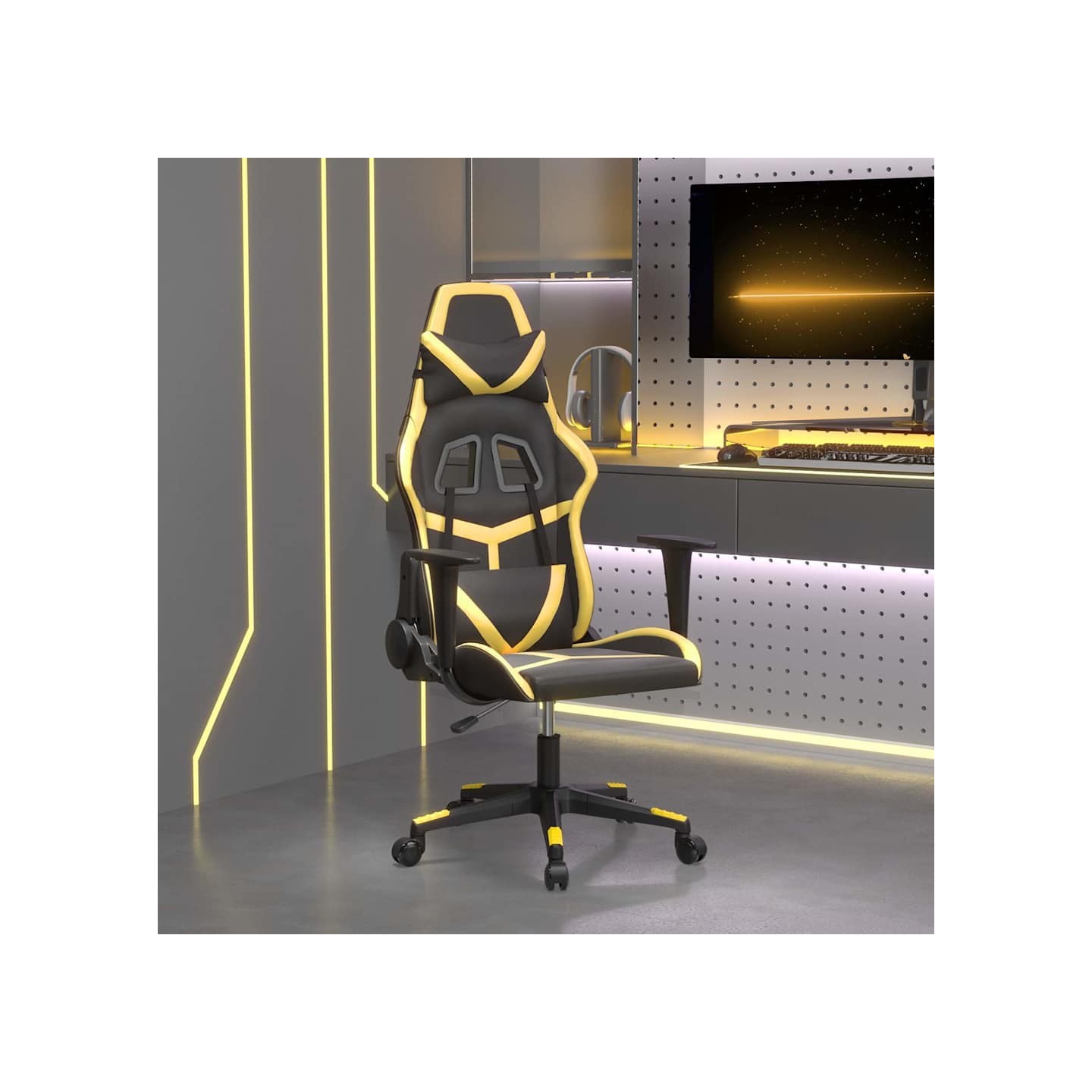 Chaise de jeu Noir et doré Similicuir