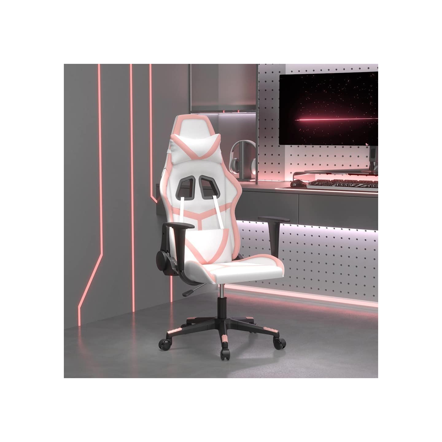 Chaise de jeu Blanc et rose Similicuir