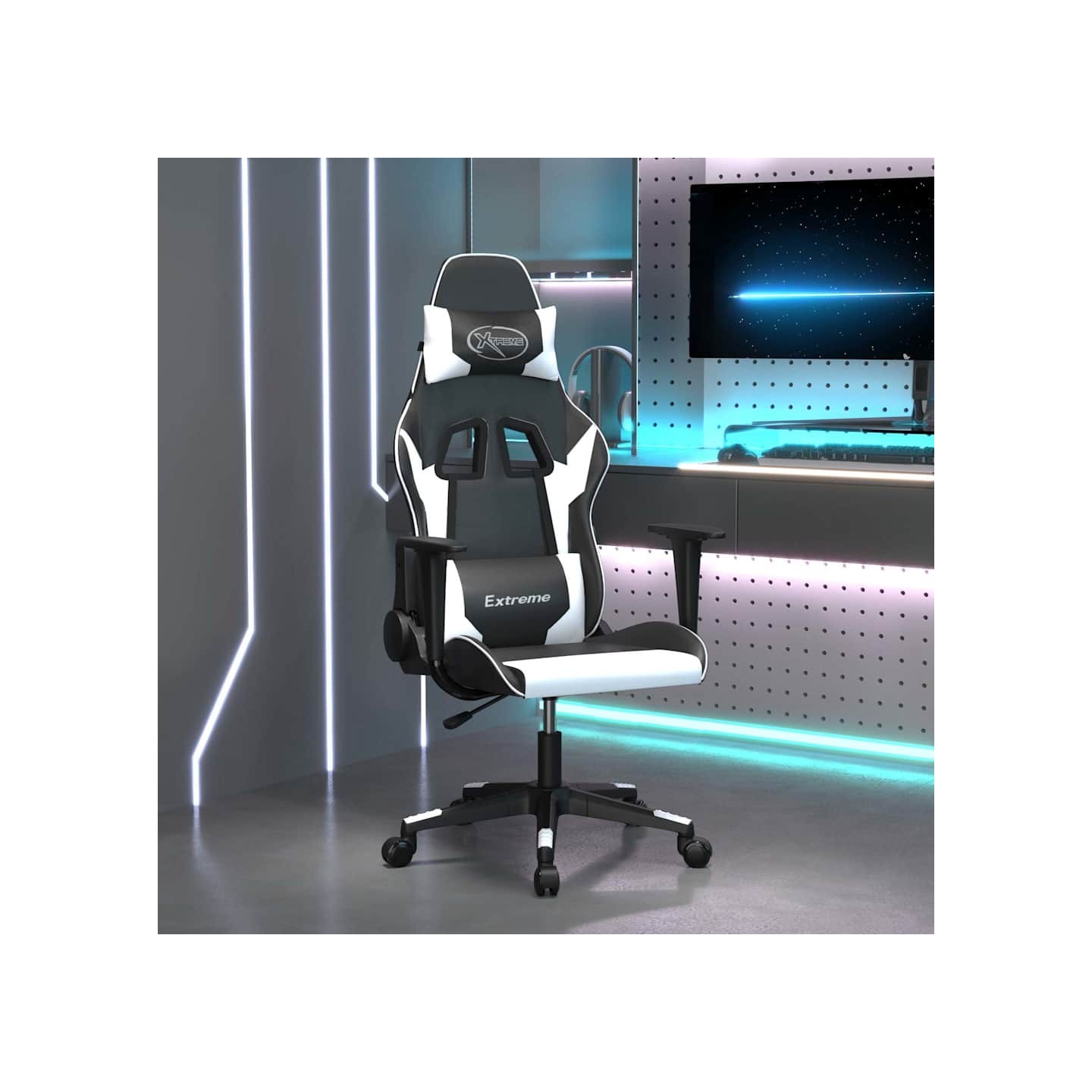 Chaise de jeu Noir et blanc Similicuir