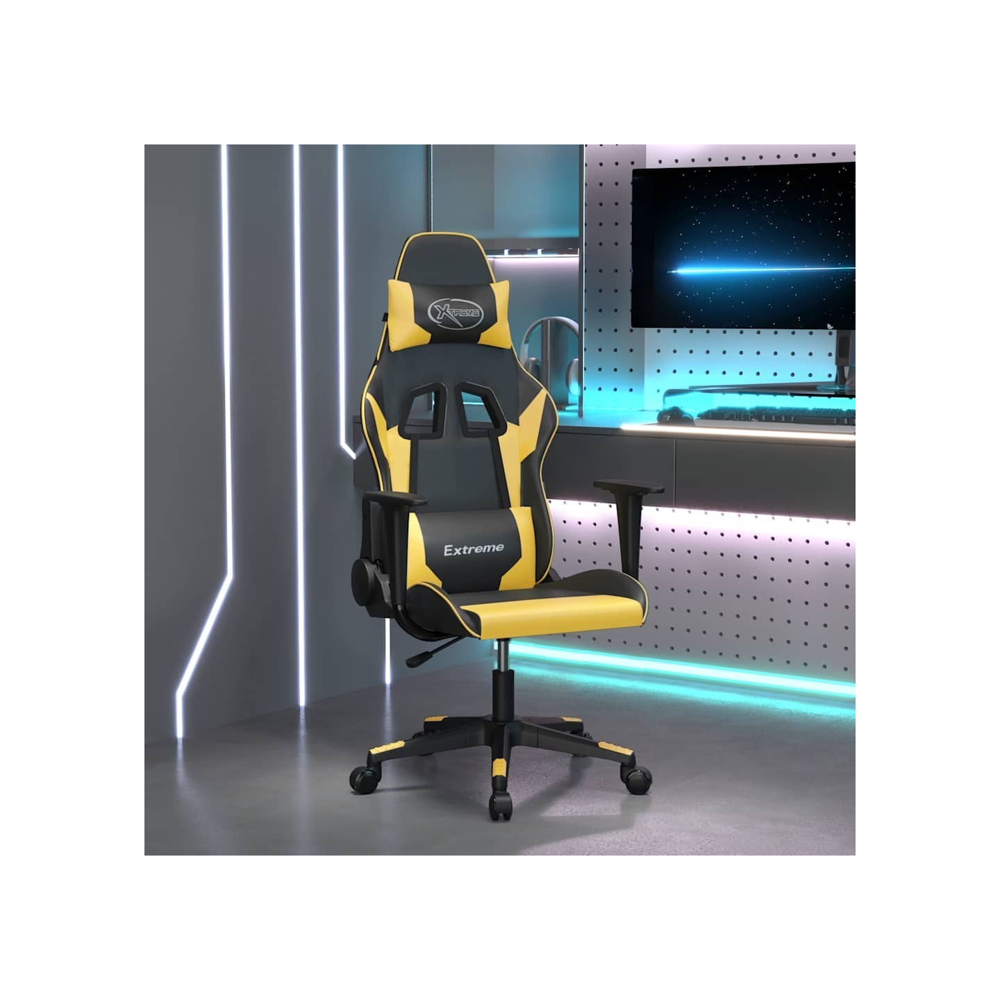 Chaise de jeu Noir et doré Similicuir