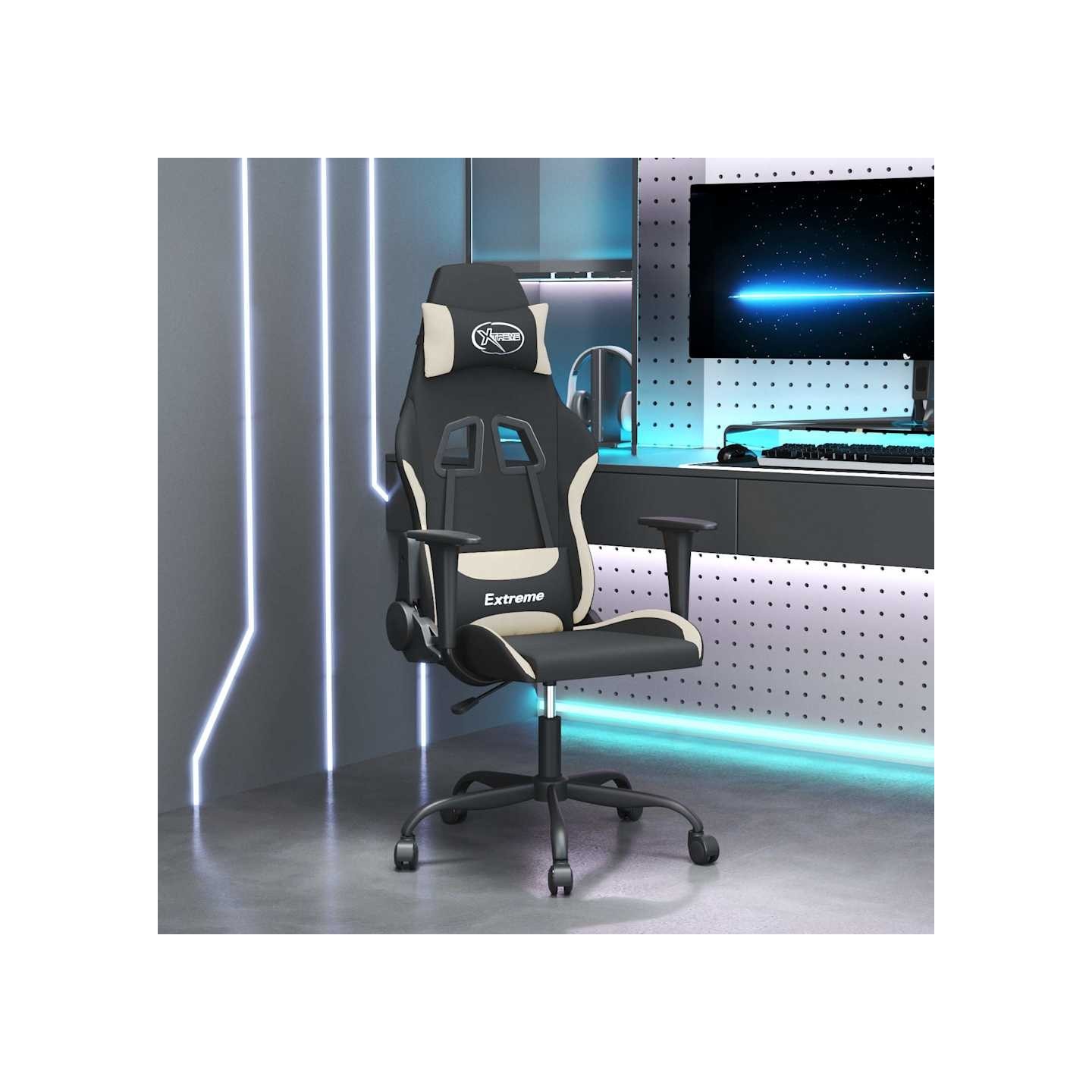 Chaise de jeu Noir et crème Tissu