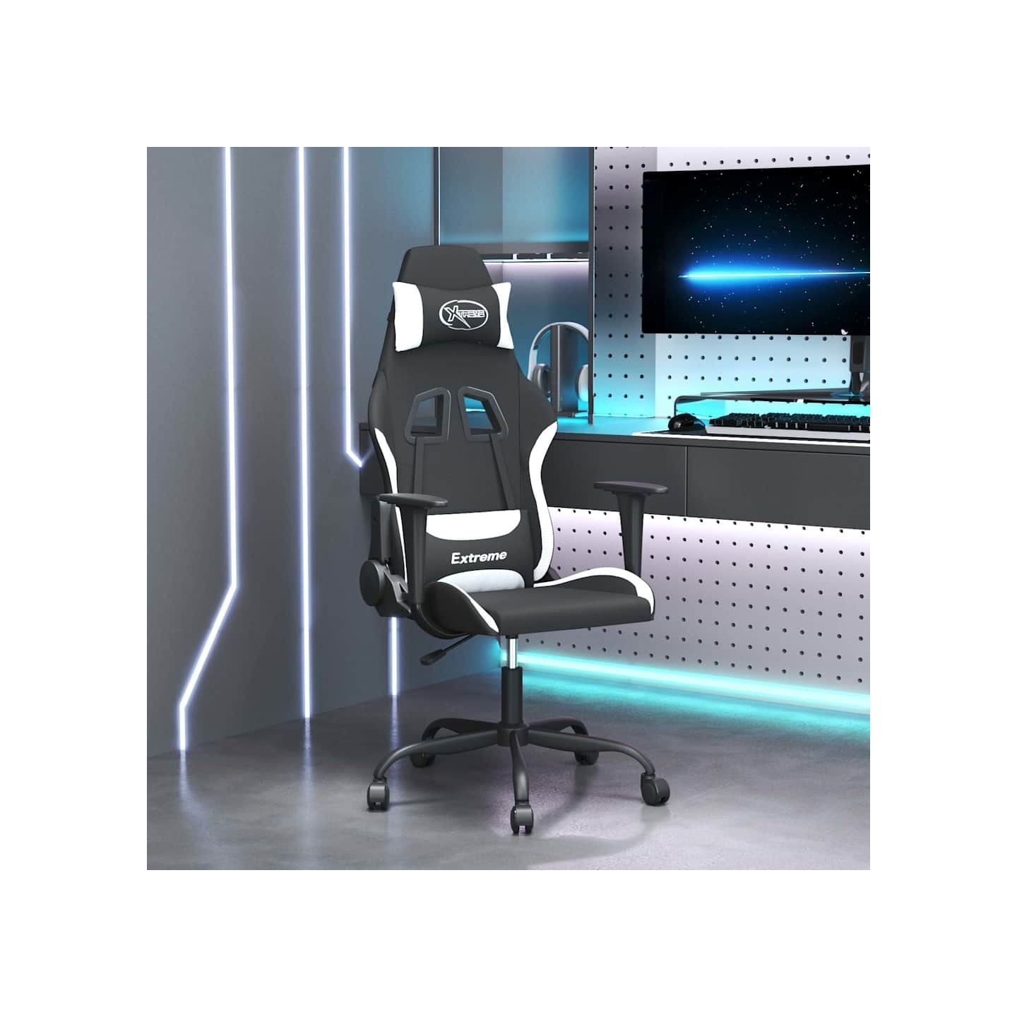 Chaise de jeu Noir et blanc Tissu