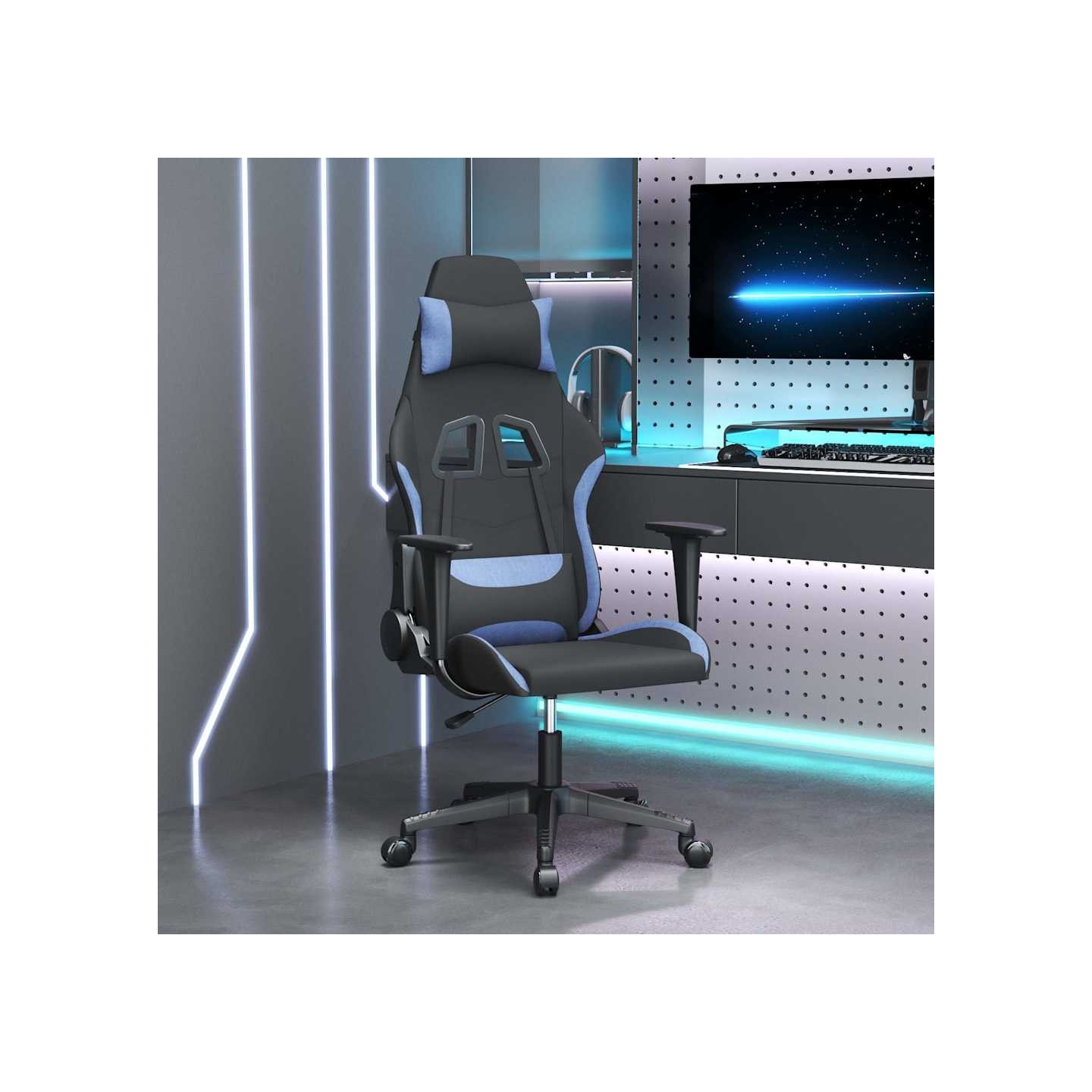 Chaise de jeu Noir et bleu Tissu