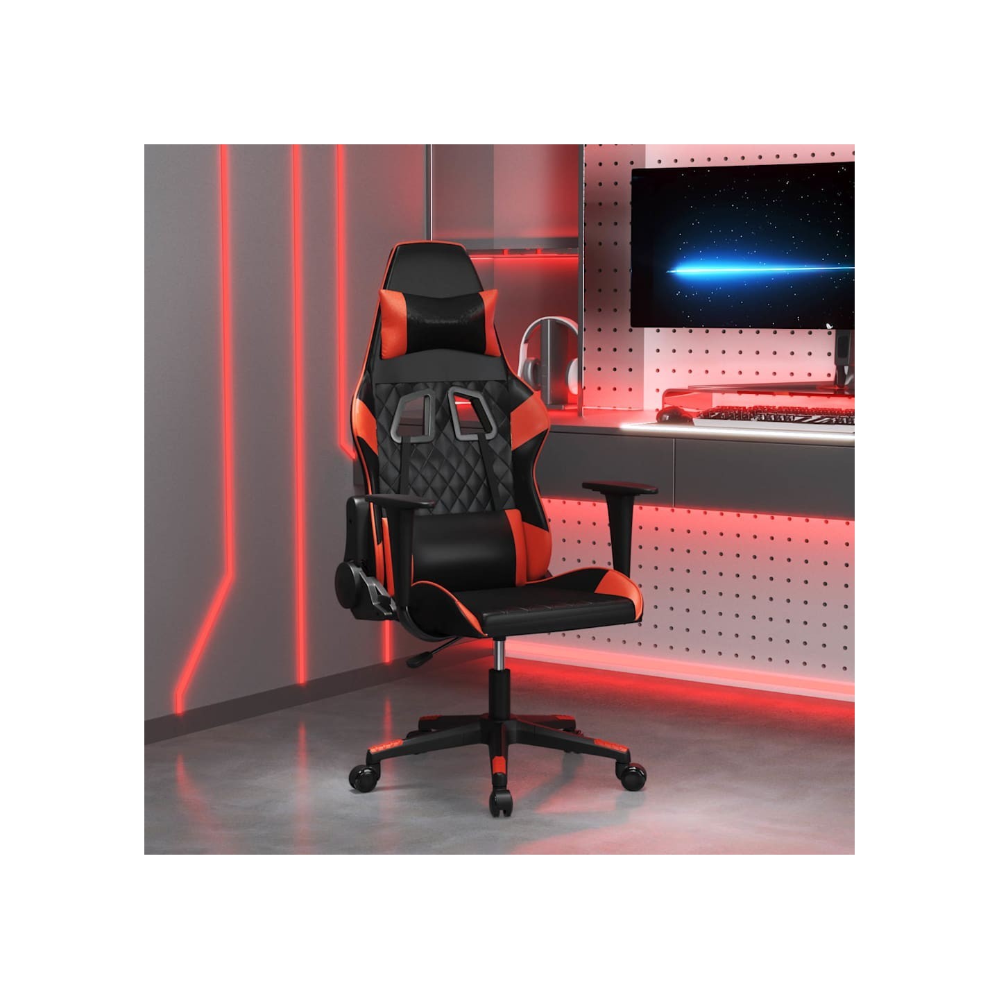 Chaise de jeu Noir et rouge Similicuir