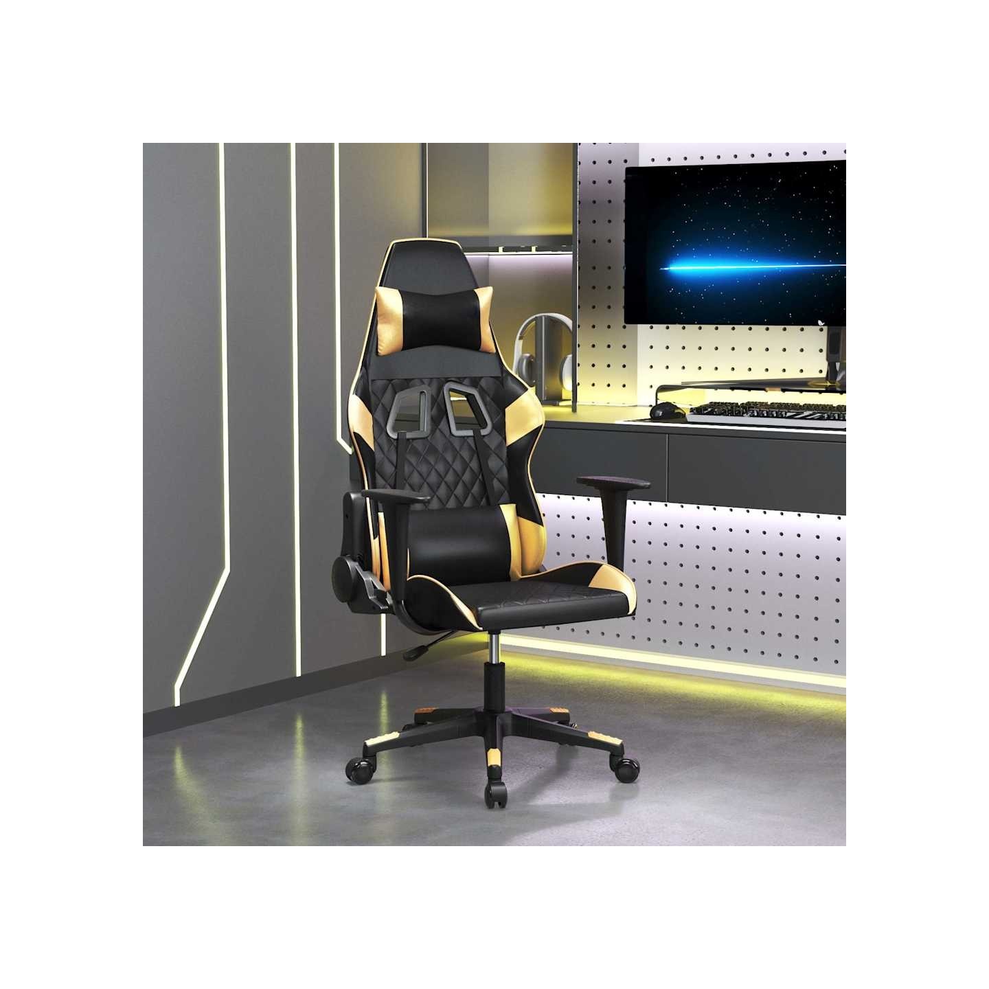 Chaise de jeu Noir et doré Similicuir