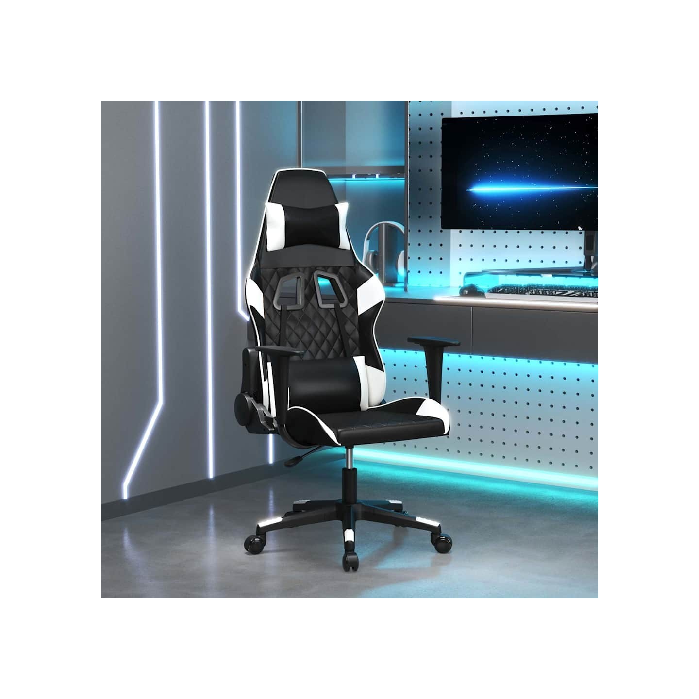 Chaise de jeu Noir et blanc Similicuir