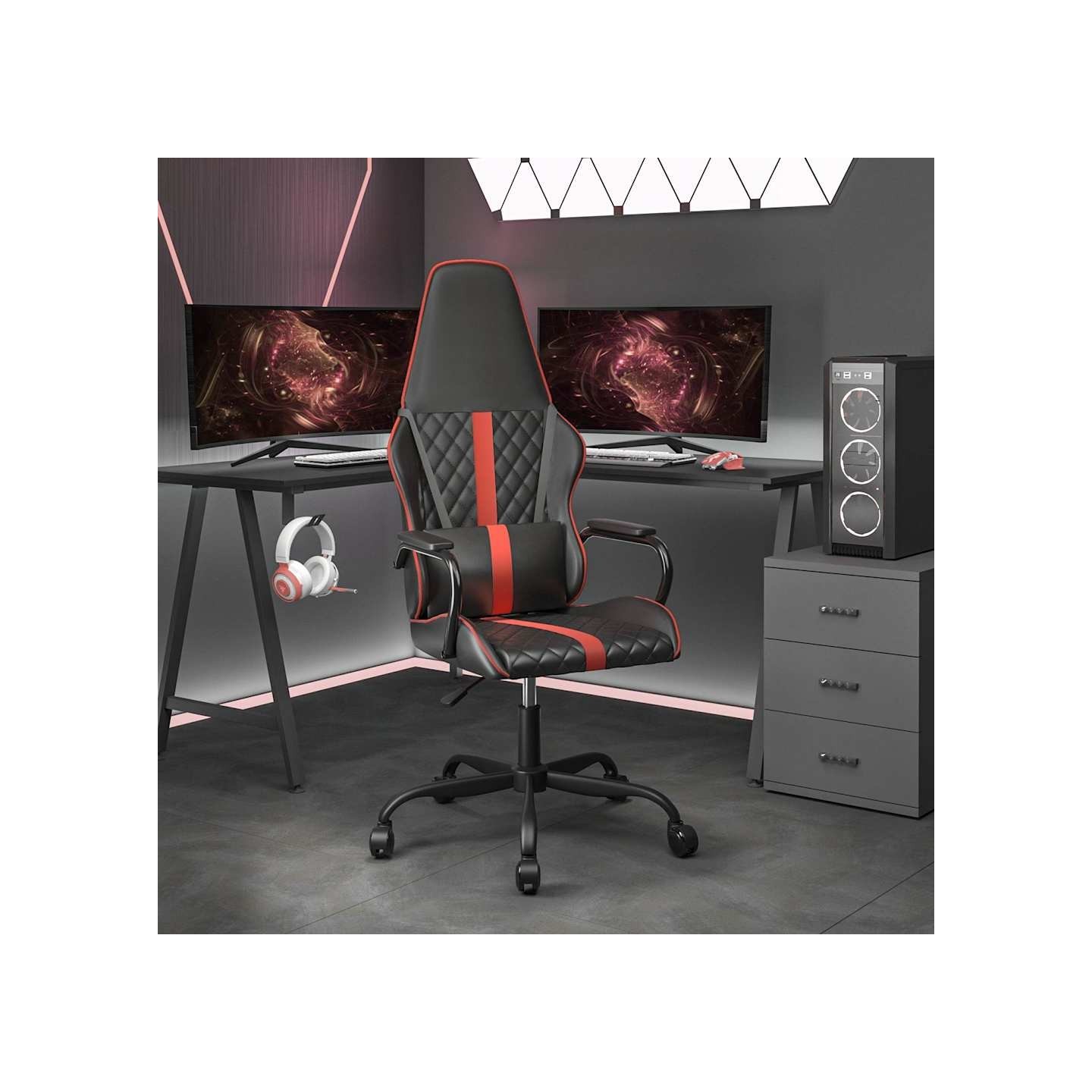 Chaise de jeu Noir et rouge Similicuir