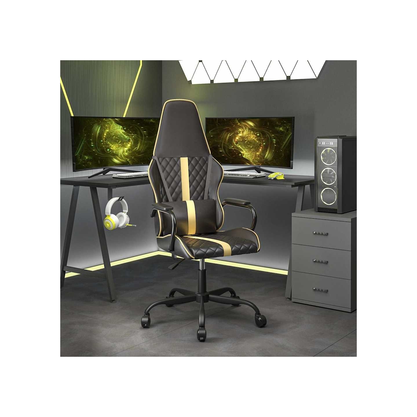 Chaise de jeu Noir et doré Similicuir