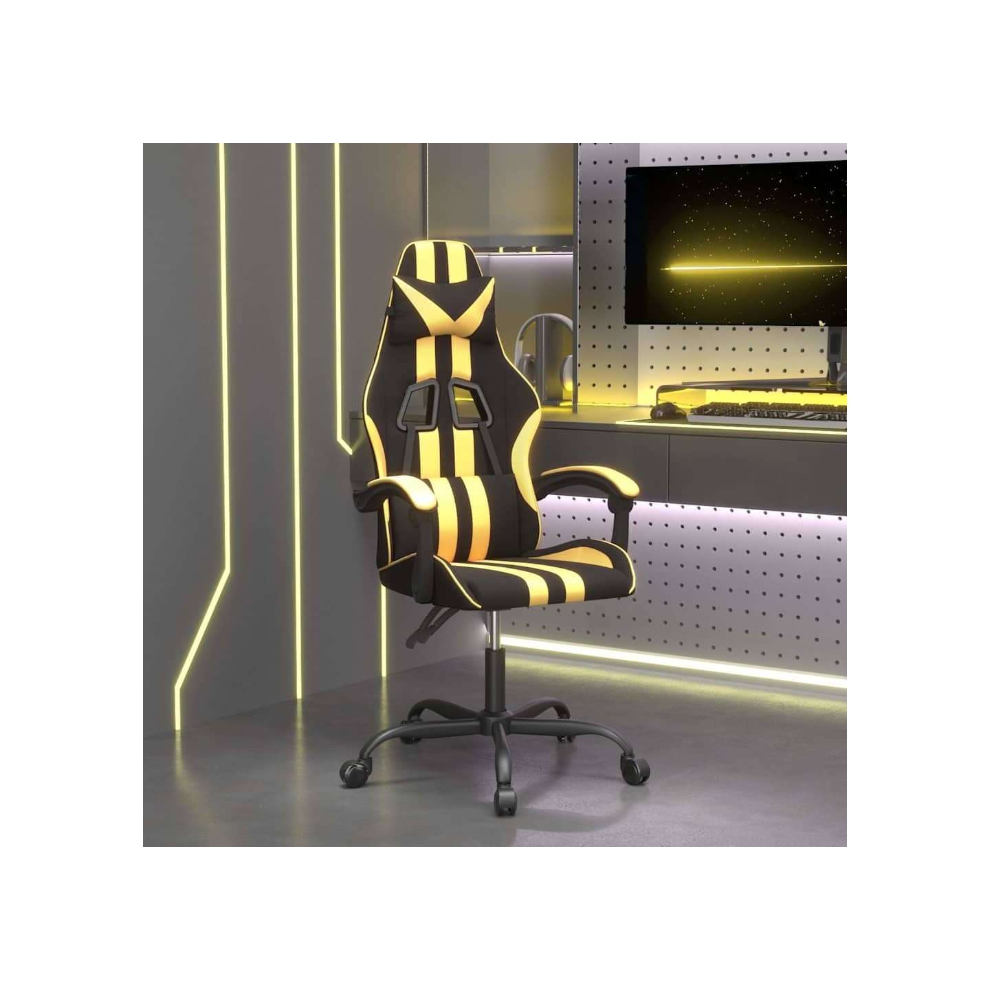 Chaise de jeu Noir et doré Similicuir