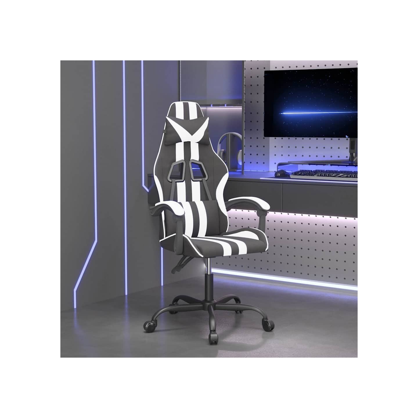 Chaise de jeu Noir et blanc Similicuir