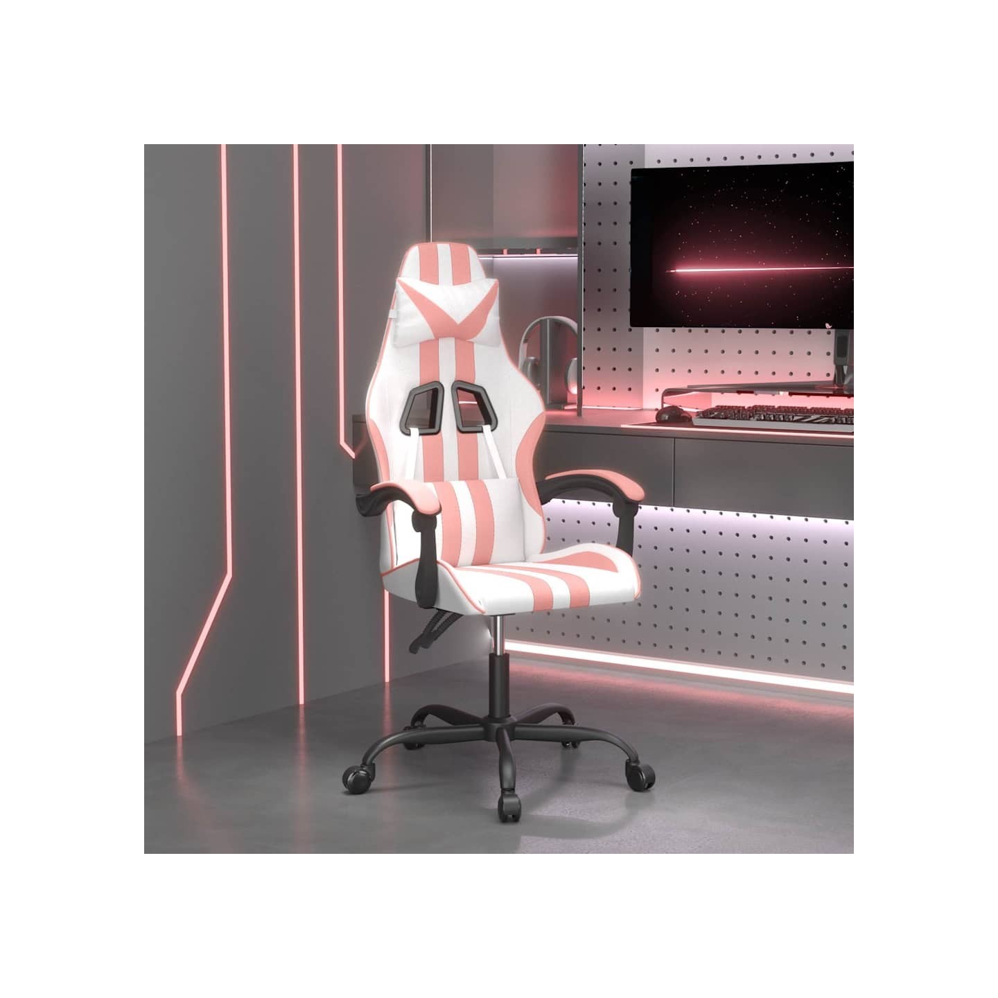 Chaise de jeu Blanc et rose Similicuir