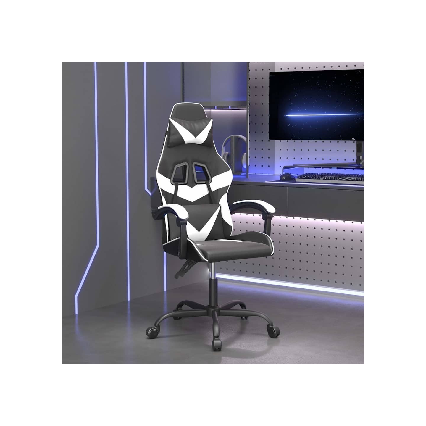 Chaise de jeu Noir et blanc Similicuir