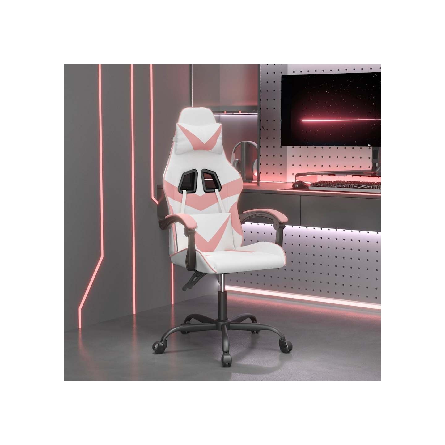Chaise de jeu Blanc et rose Similicuir
