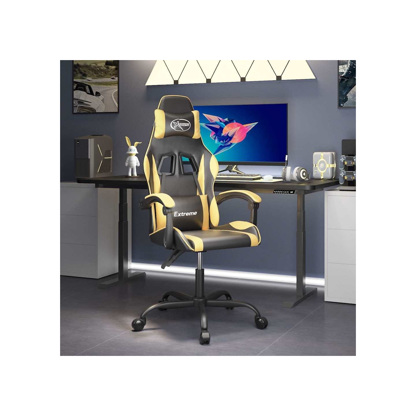 Chaise de jeu Noir et doré Similicuir