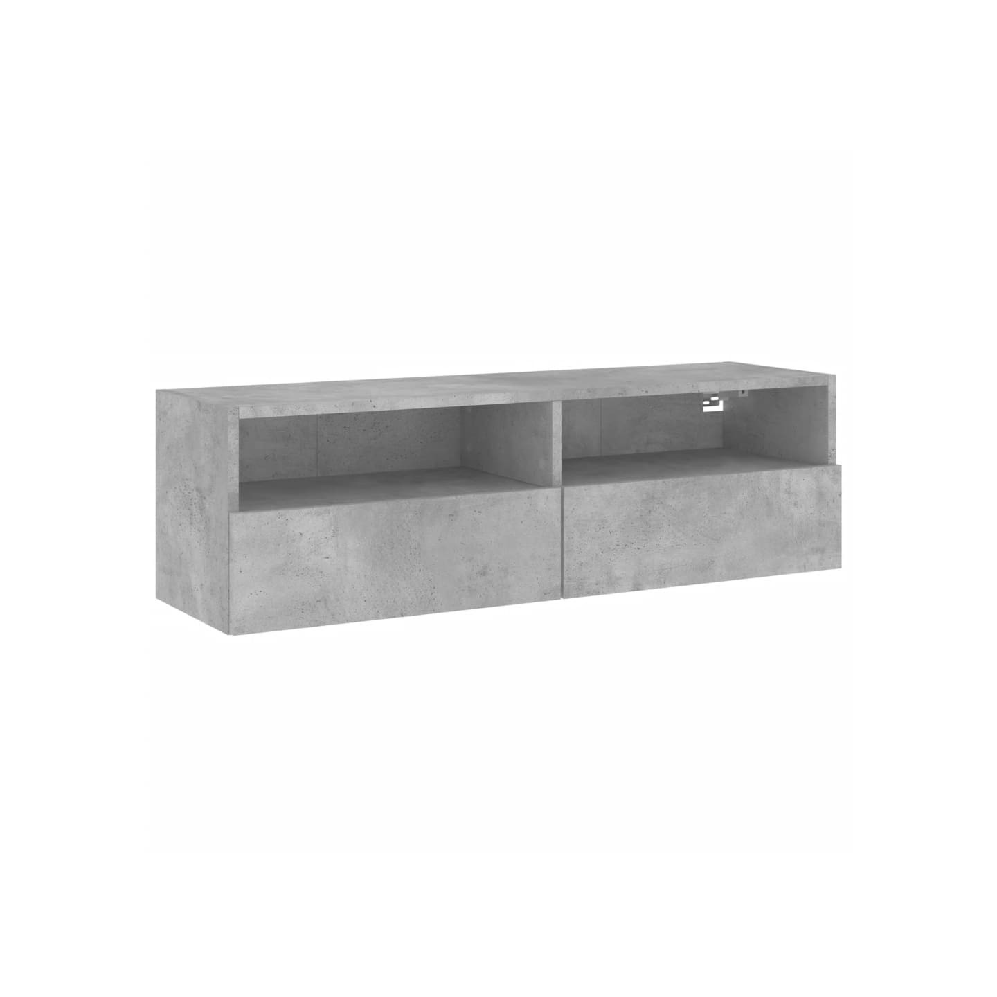 Meuble TV mural gris béton 100x30x30 cm bois d'ingénierie