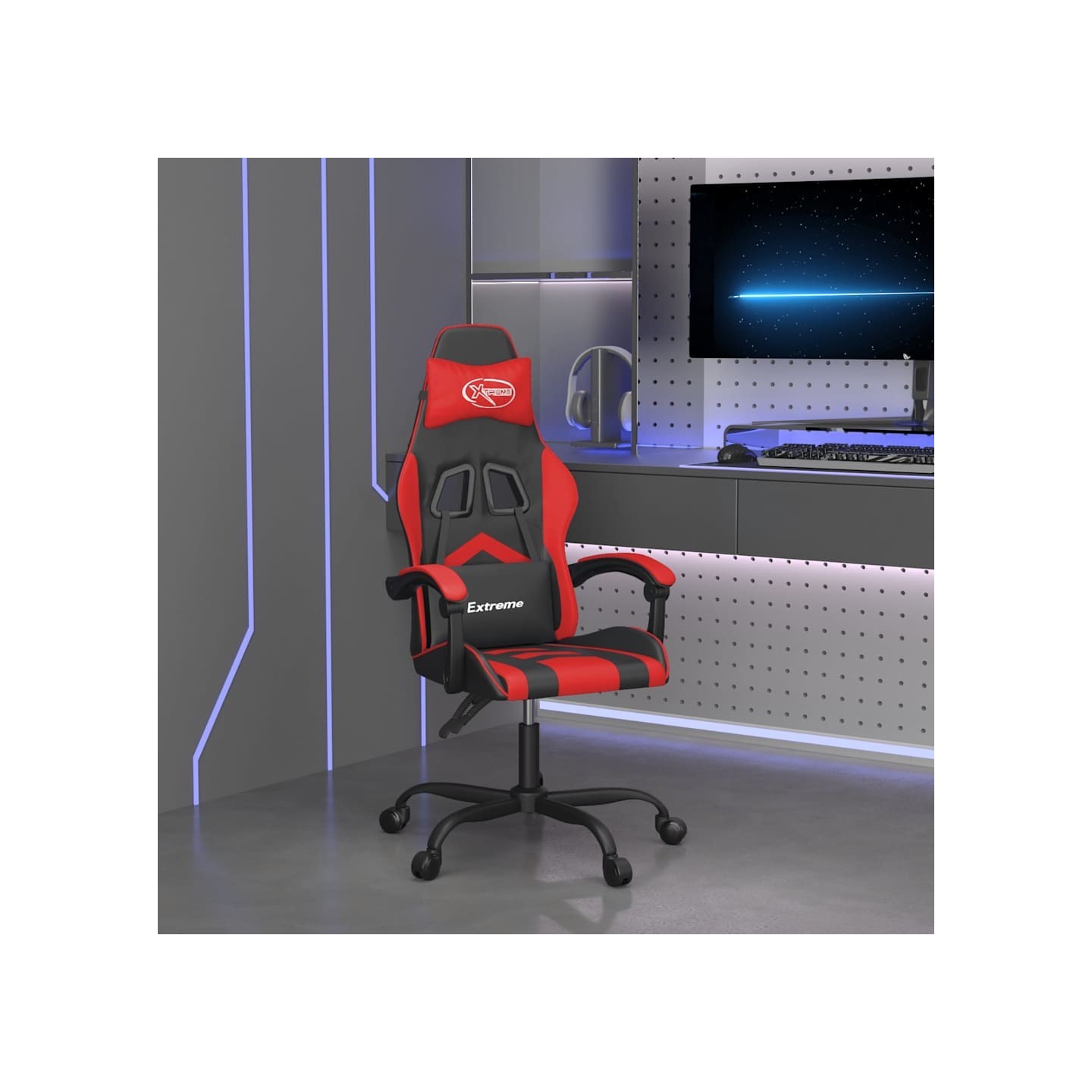 Chaise de jeu Noir et rouge Similicuir