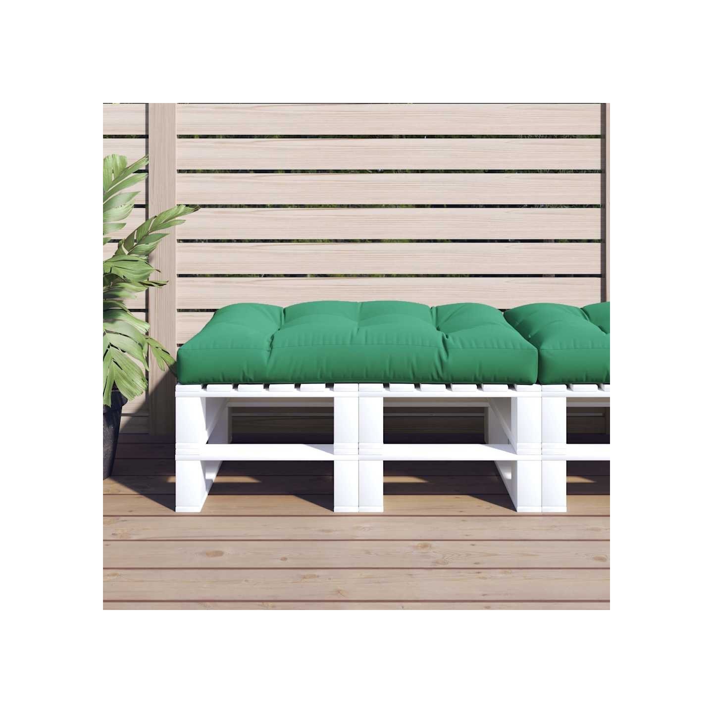 Coussin de palette vert 120x80x12 cm tissu