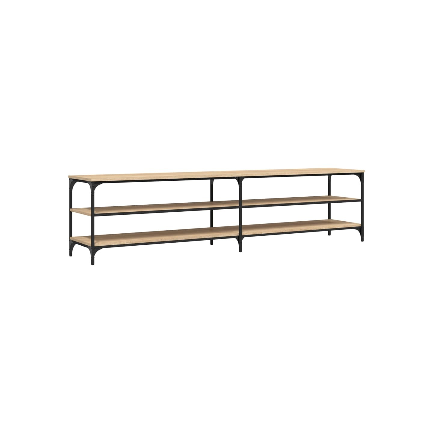 Meuble TV chêne sonoma 200x30x50 cm bois d'ingénierie et métal