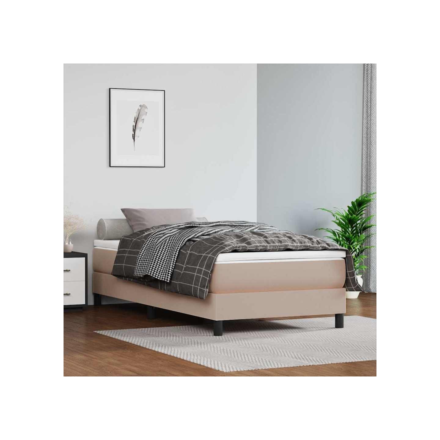 Sommier à lattes de lit avec matelas Cappuccino 100x200 cm