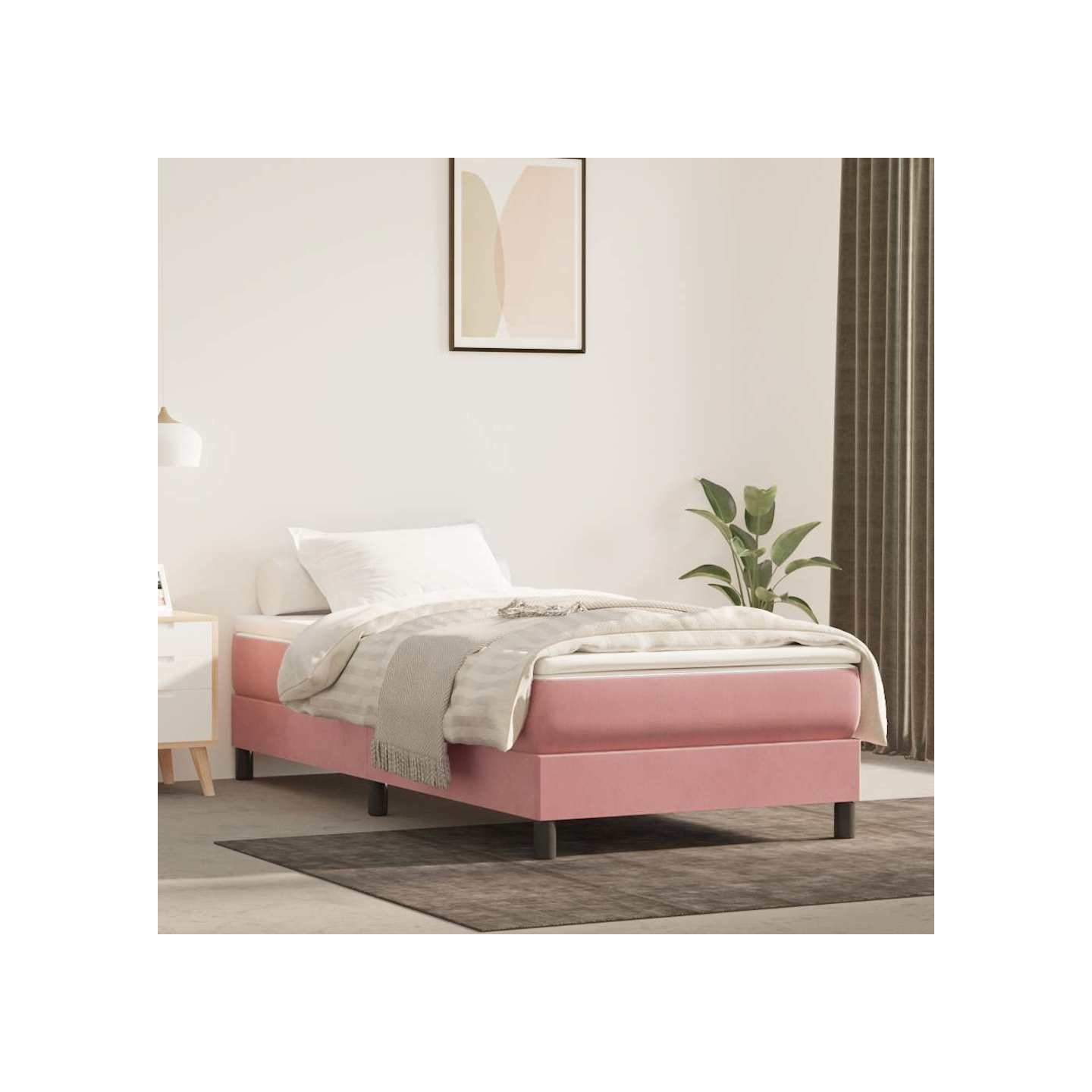 Sommier à lattes de lit et matelas Rose 80x200 cm Velours