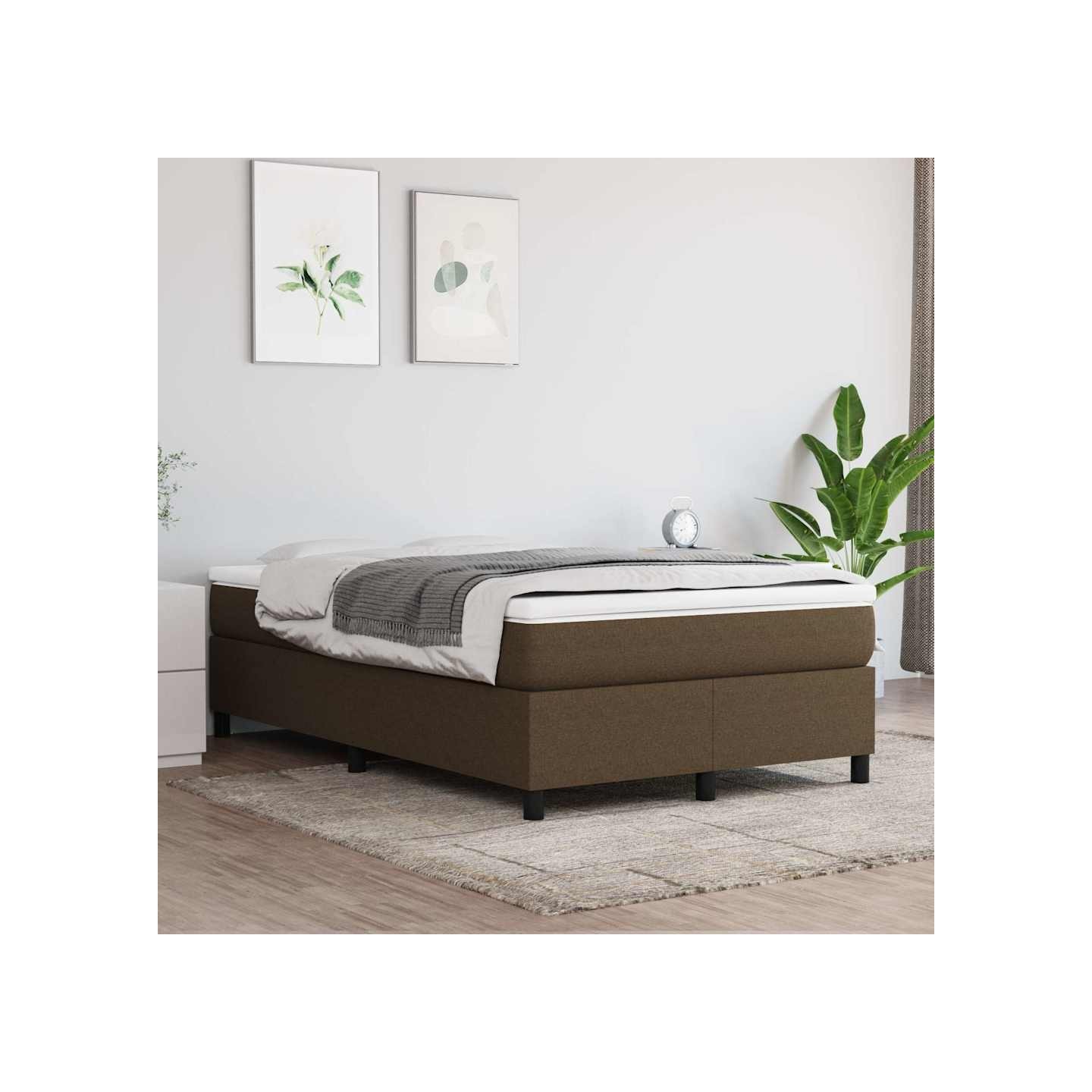 Sommier à lattes de lit avec matelas Marron foncé 120x200 cm