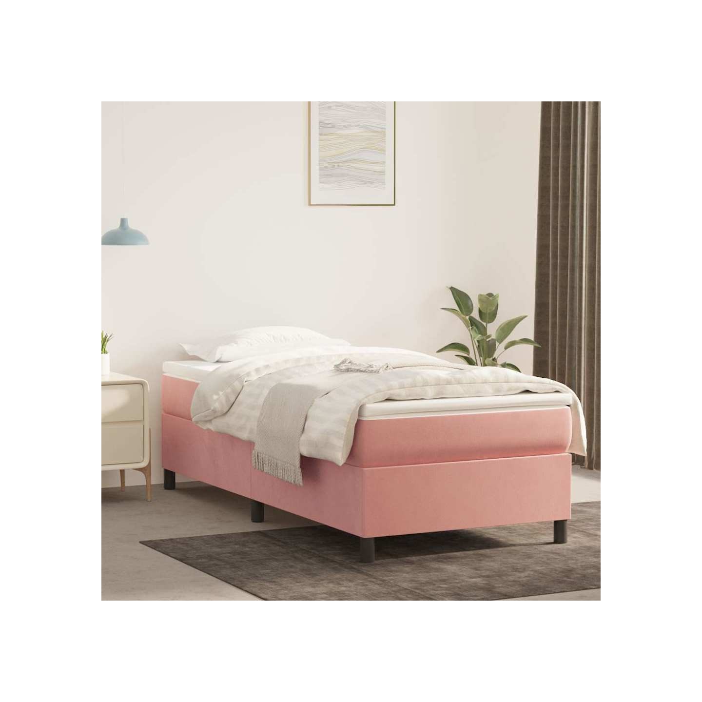 Sommier à lattes de lit avec matelas Rose 100x200 cm Velours