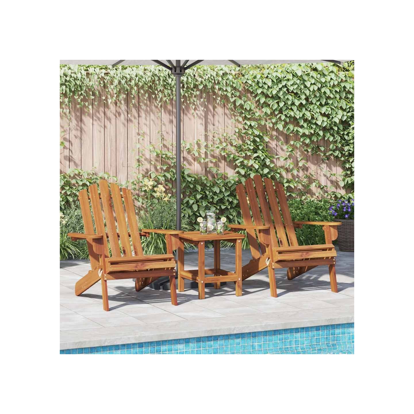 Chaises Adirondack de jardin lot de 2 Bois massif d'acacia