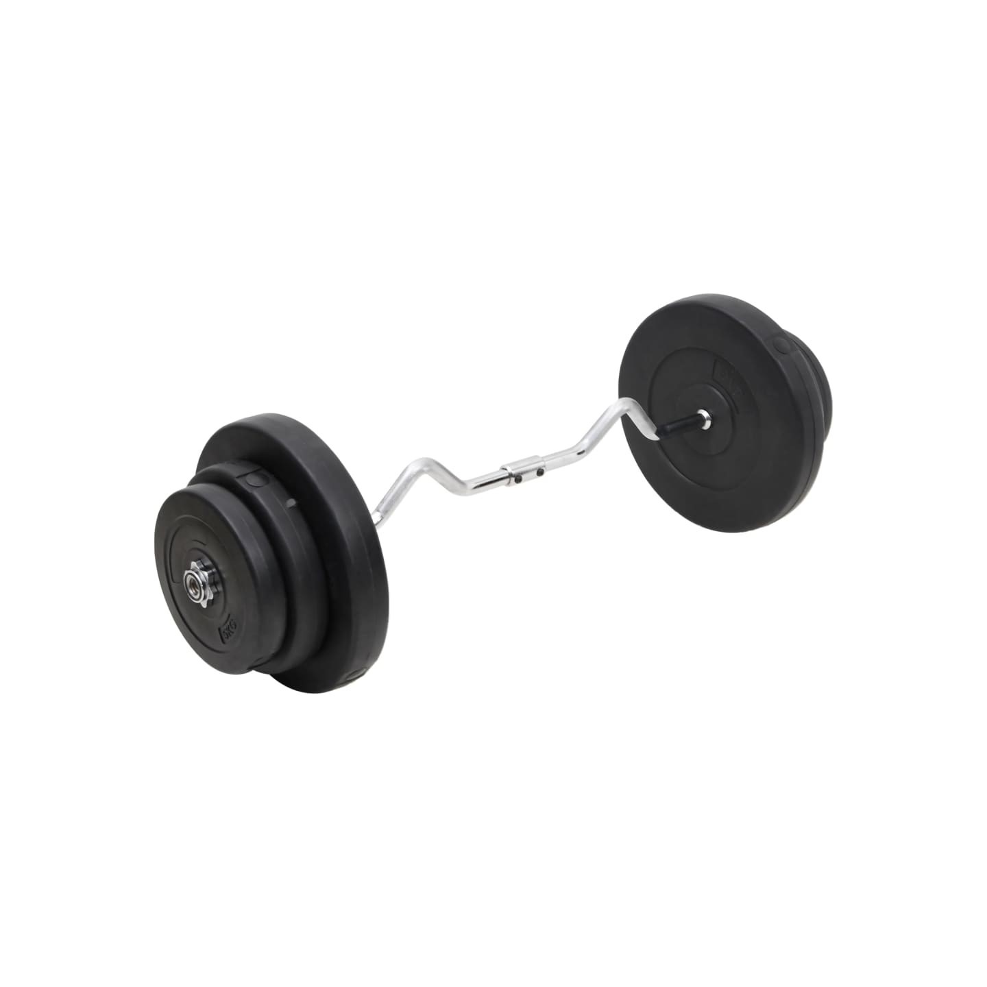 Barre d'haltères ondulée avec plaques 60 kg