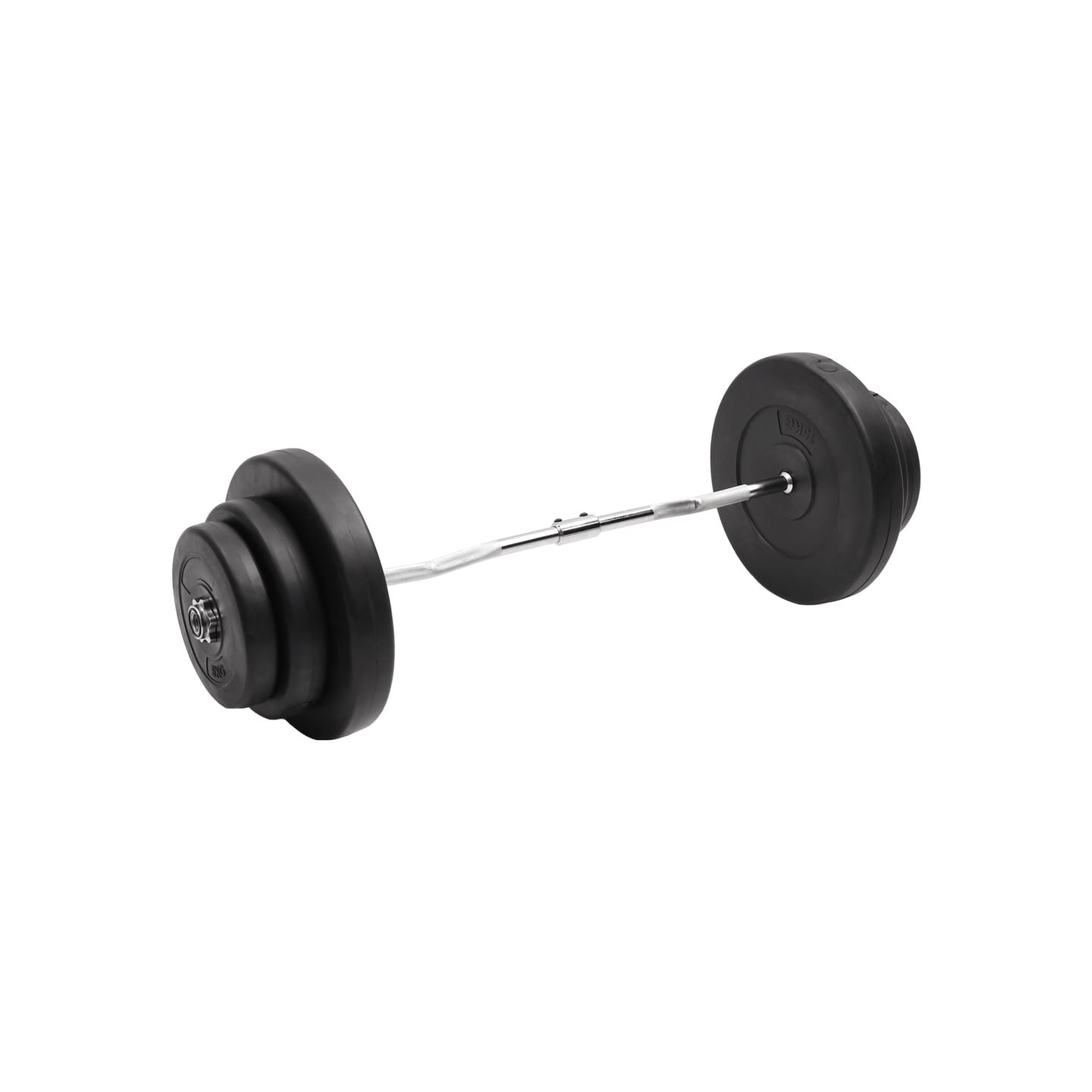 Barre d'haltères ondulée avec plaques 60 kg