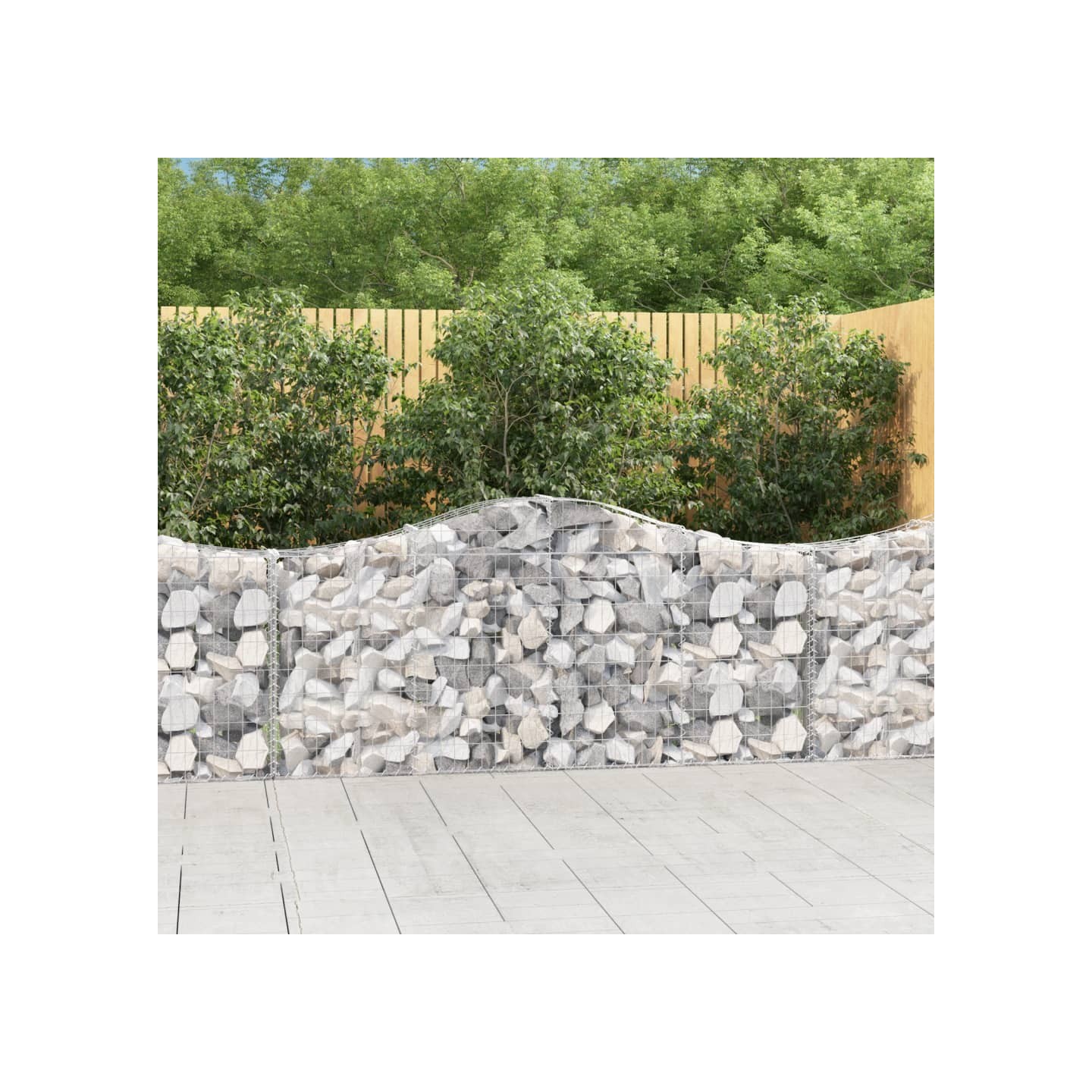 Paniers à gabions arqués 5 pcs 200x30x80/100 cm Fer galvanisé
