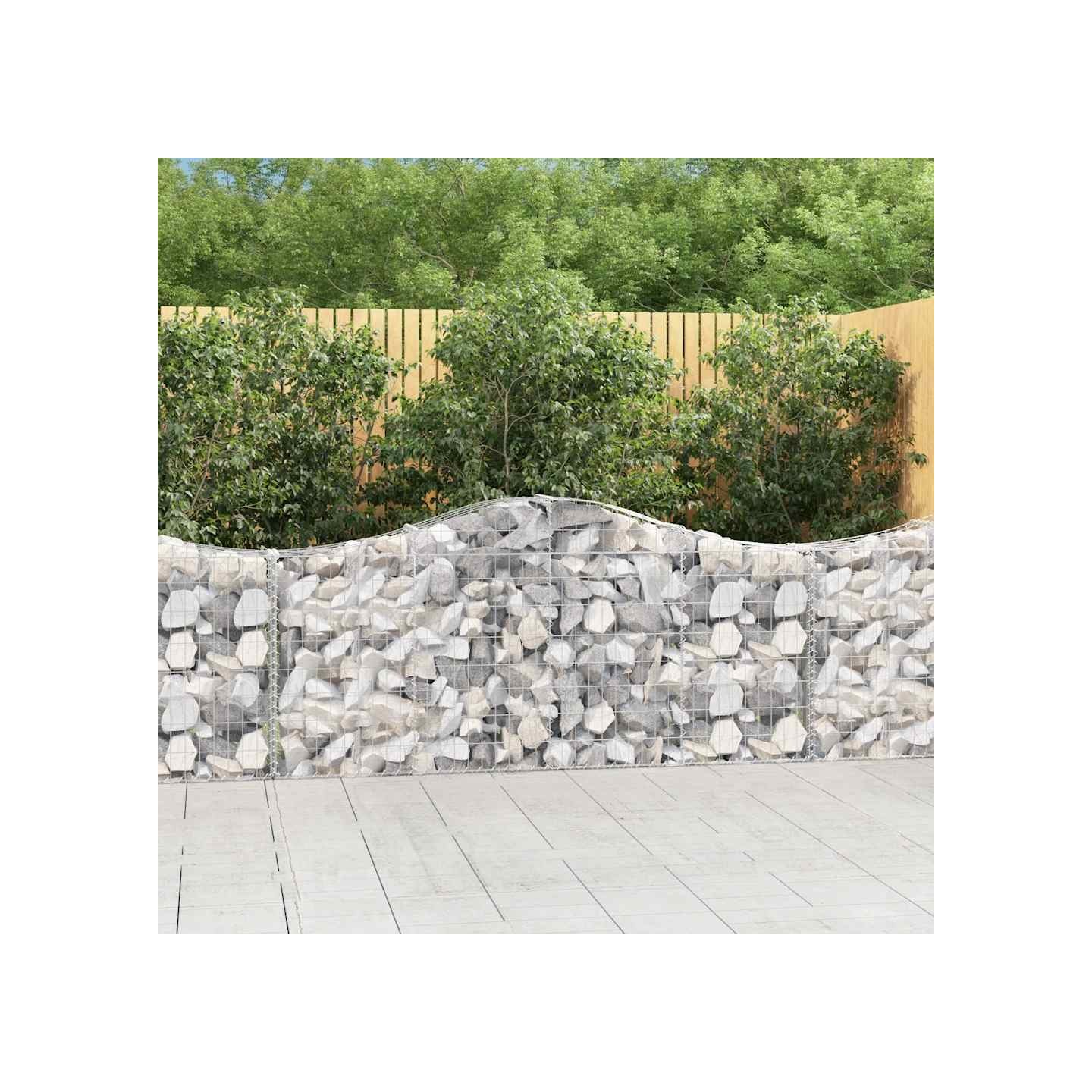 Paniers à gabions arqués 8 pcs 200x30x80/100 cm Fer galvanisé